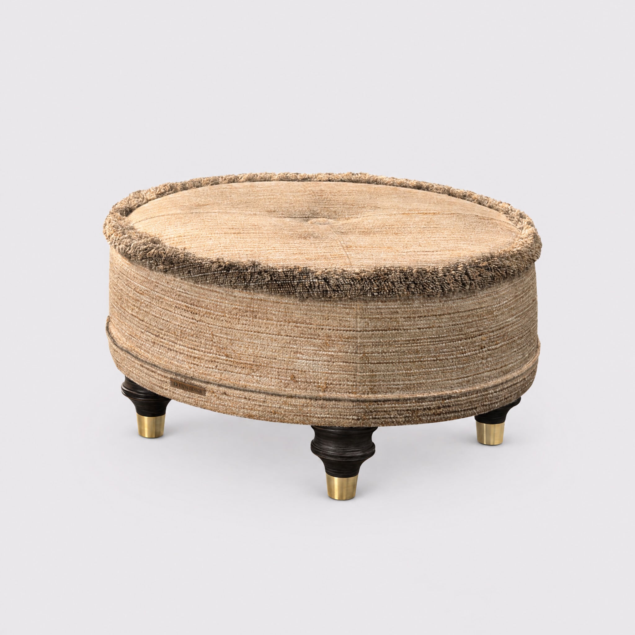 View Harvard round stool in neutral fabric