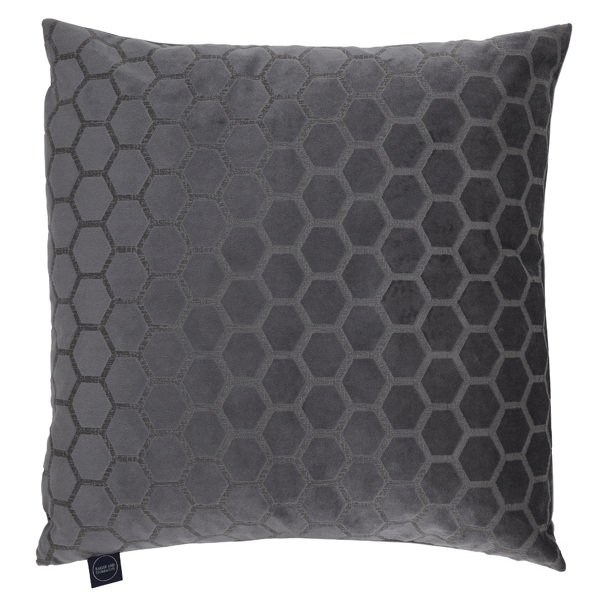 Honeycomb Slate Cushion, Square, Grey | Barker & Stonehouse