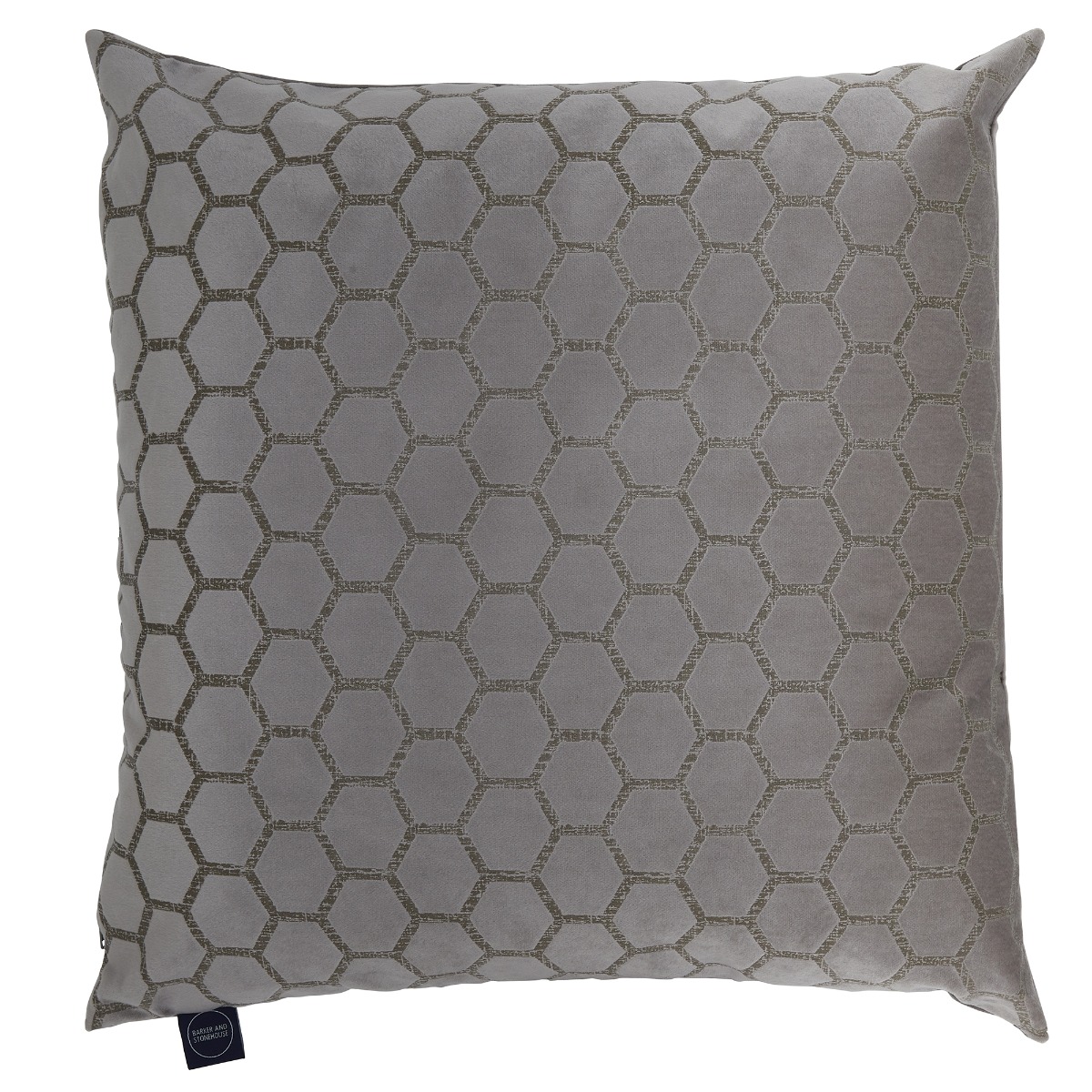 Honeycomb Taupe Cushion, Square Fabric | Barker & Stonehouse