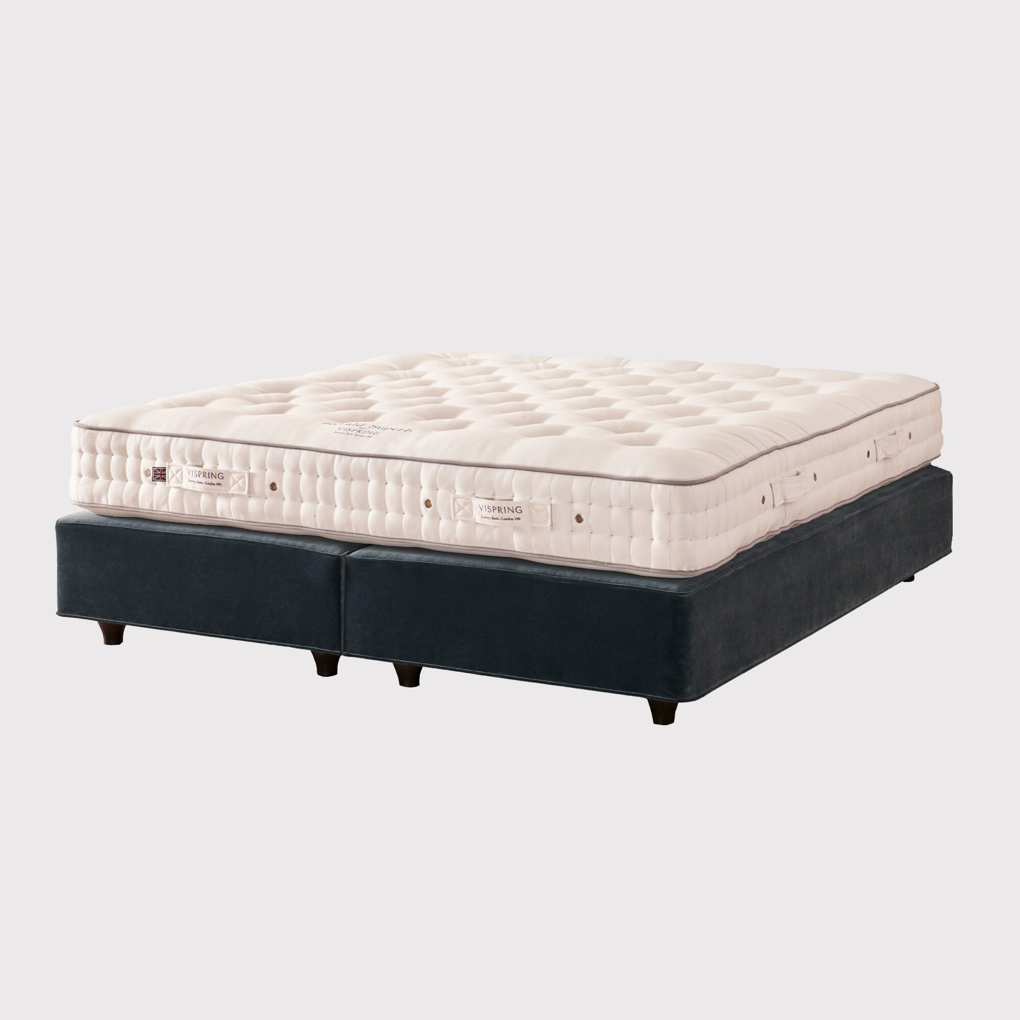 Varis Divan Vispring Herald Superb King Fabric Divan with Mattress, 2153 Plush ...