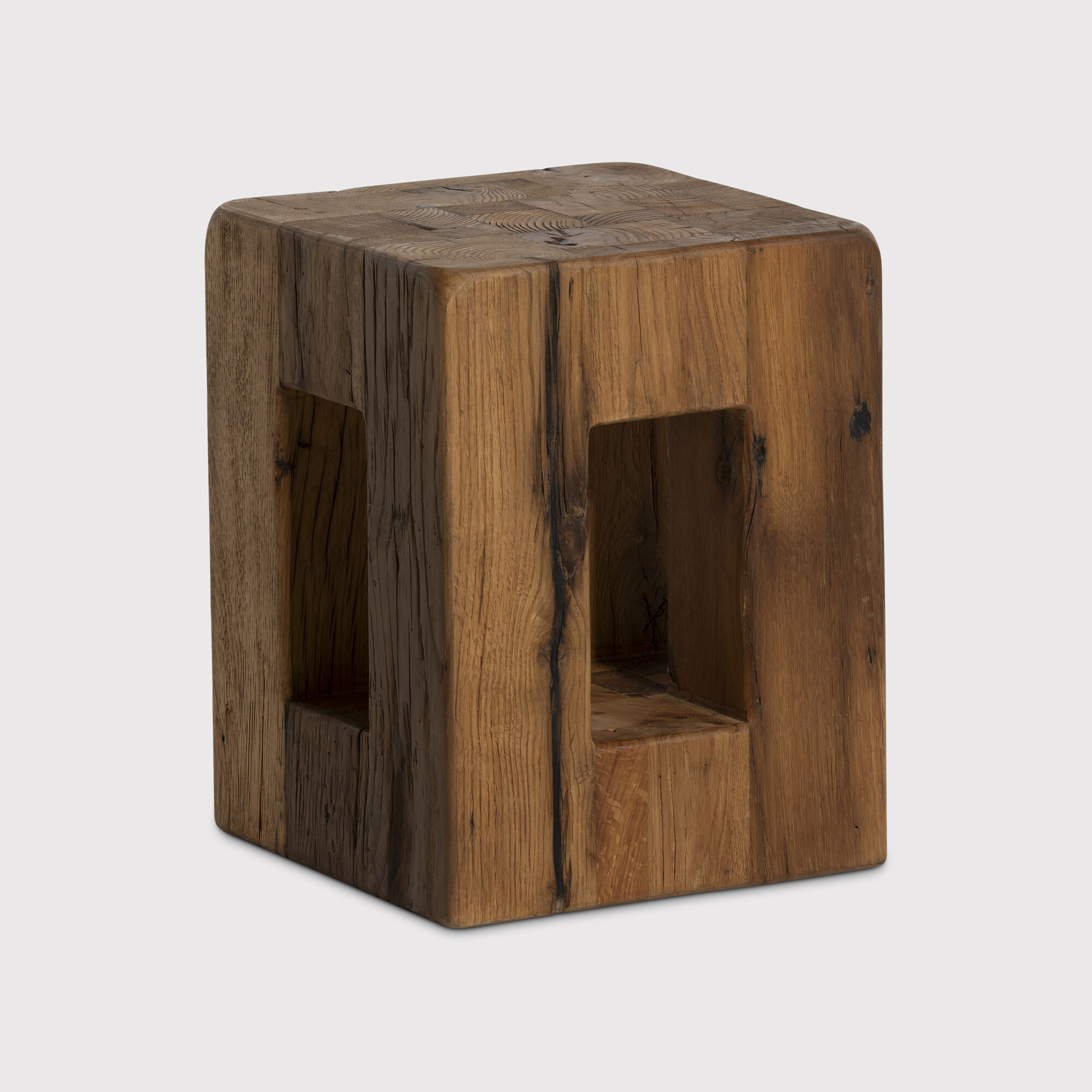 Strath stool 35x35x45cm in brown oak