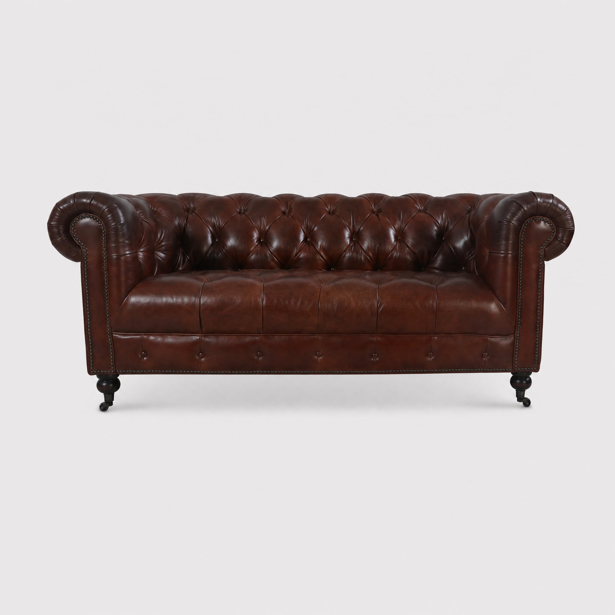 Heyford 2 seater in brown leather