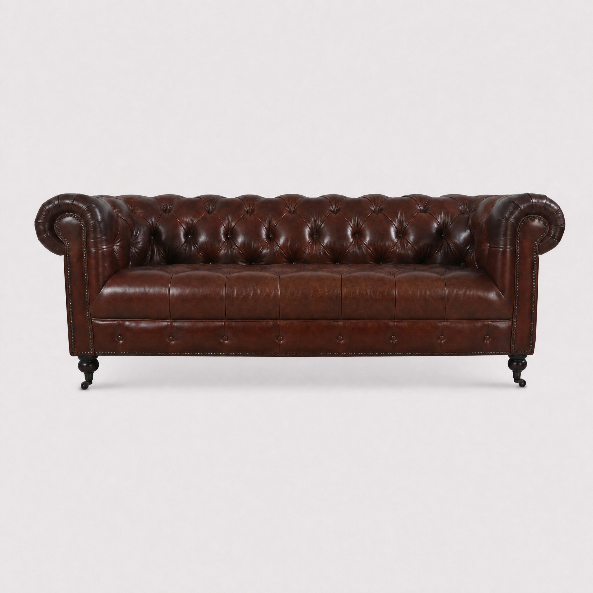 Heyford 3 seater in brown leather