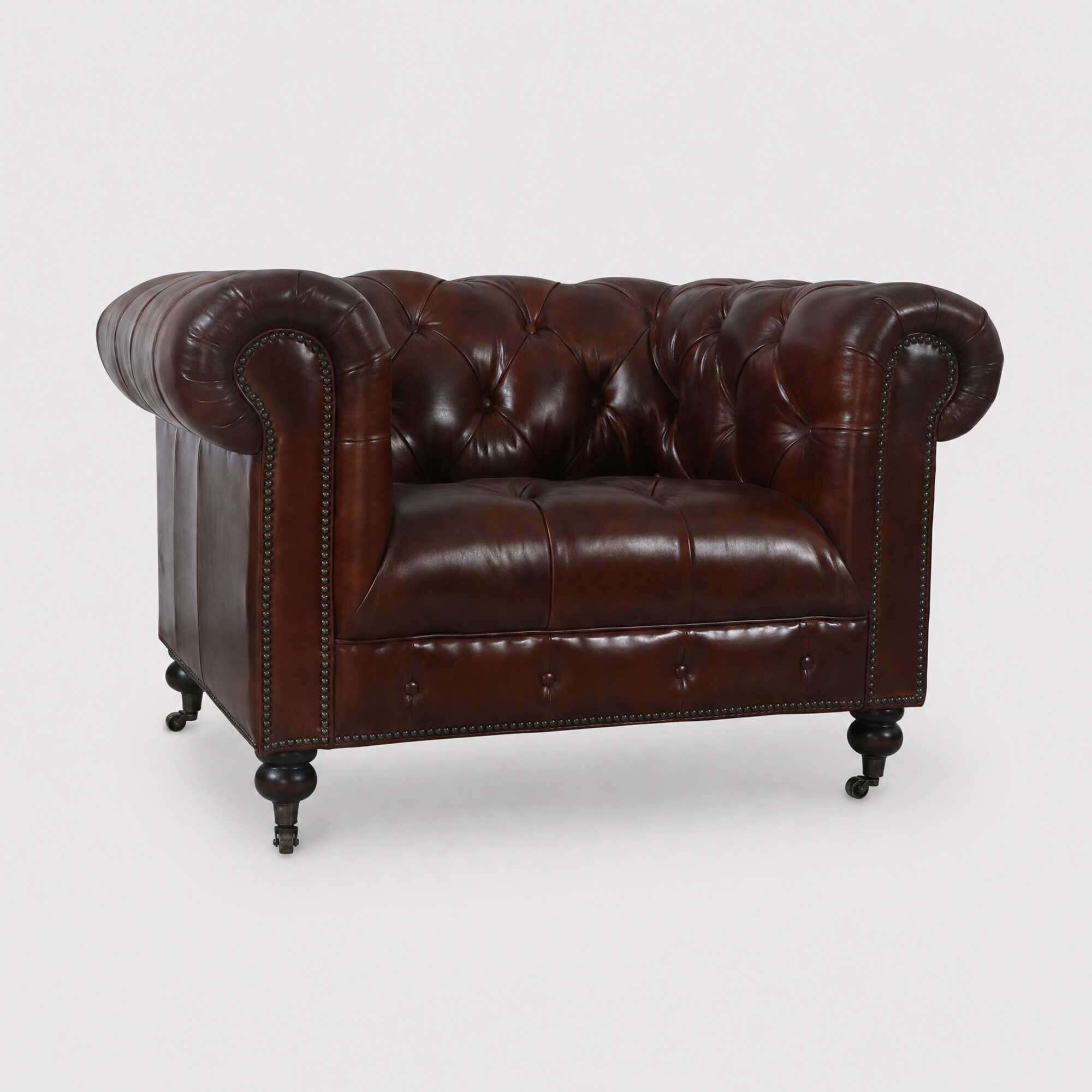 Heyford armchair in brown leather
