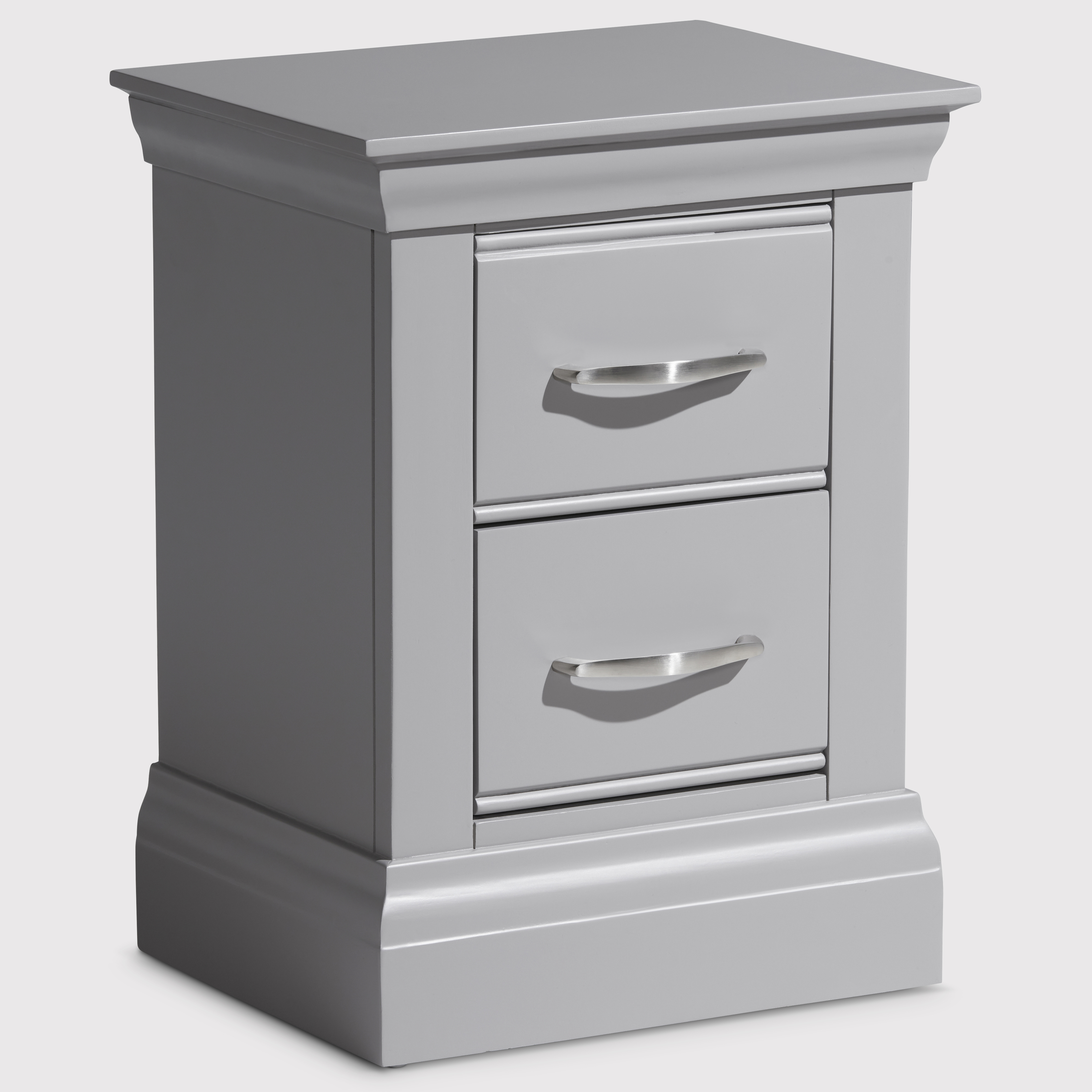 Helmsley Small 2 Drawer Bedside Table, Grey | Barker & Stonehouse