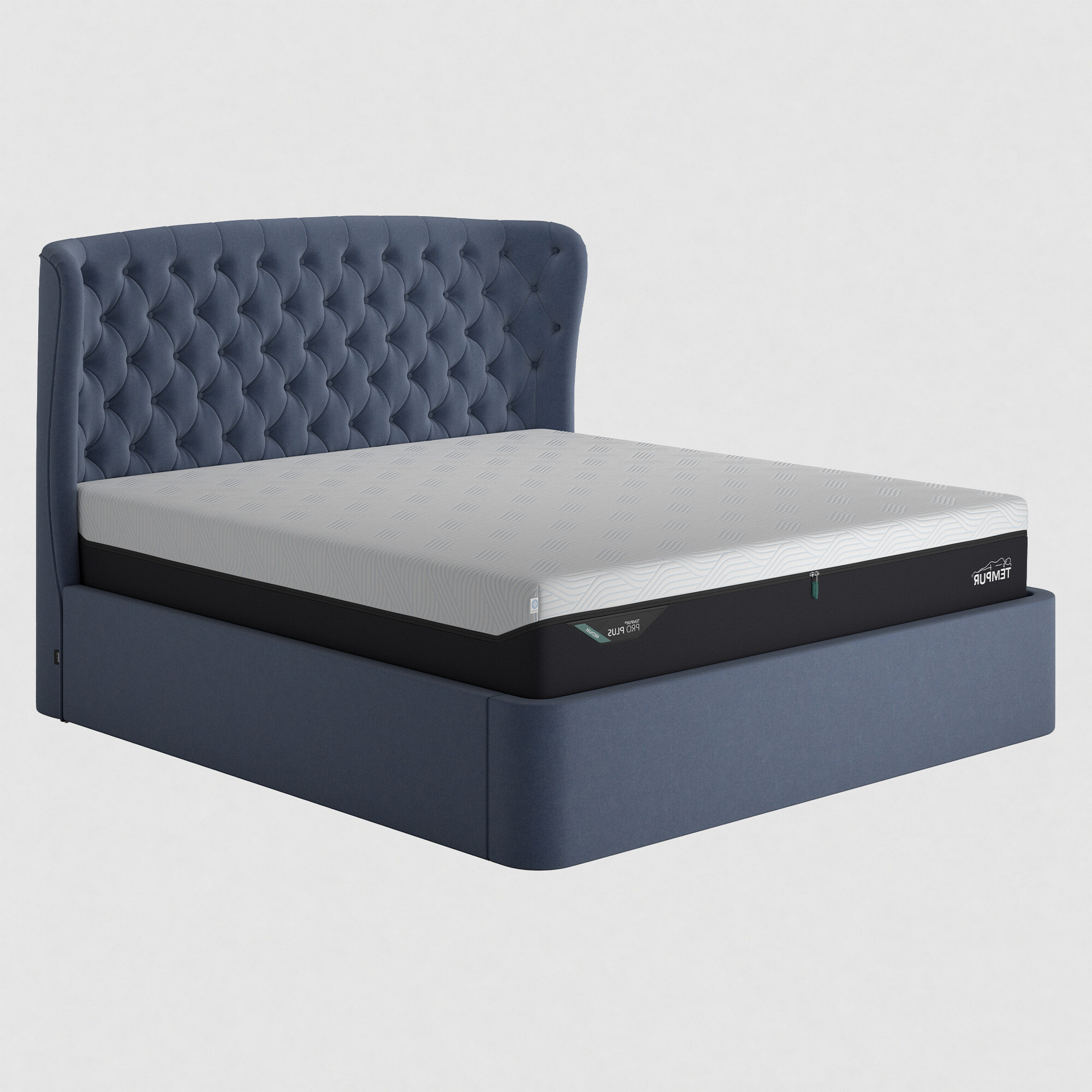 View Tempur holcot ottoman 180x200cm bed in blue fabric super king View Tempur holcot ottoman 180x200cm bed in blue fabric super king
