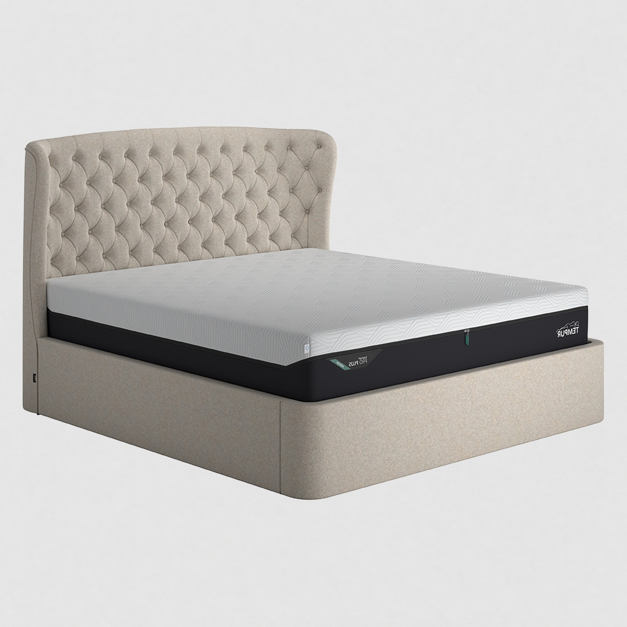 View Tempur holcot ottoman 180x200cm bed in grey fabric super king View Tempur holcot ottoman 180x200cm bed in grey fabric super king