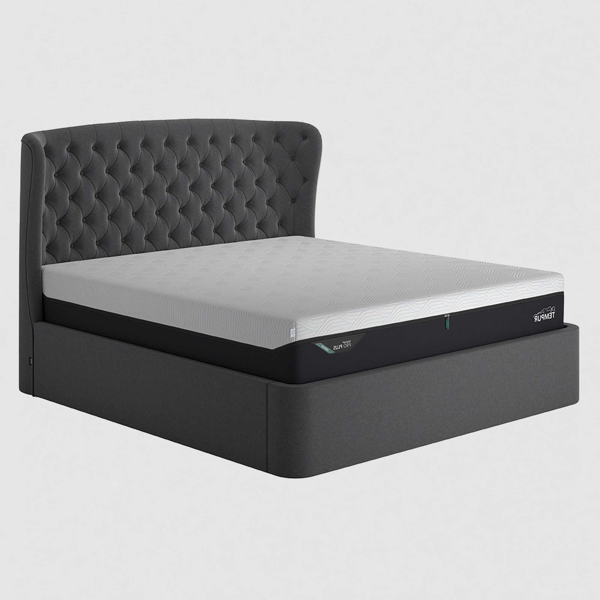 View Tempur holcot ottoman 180x200cm bed in black fabric super king View Tempur holcot ottoman 180x200cm bed in black fabric super king