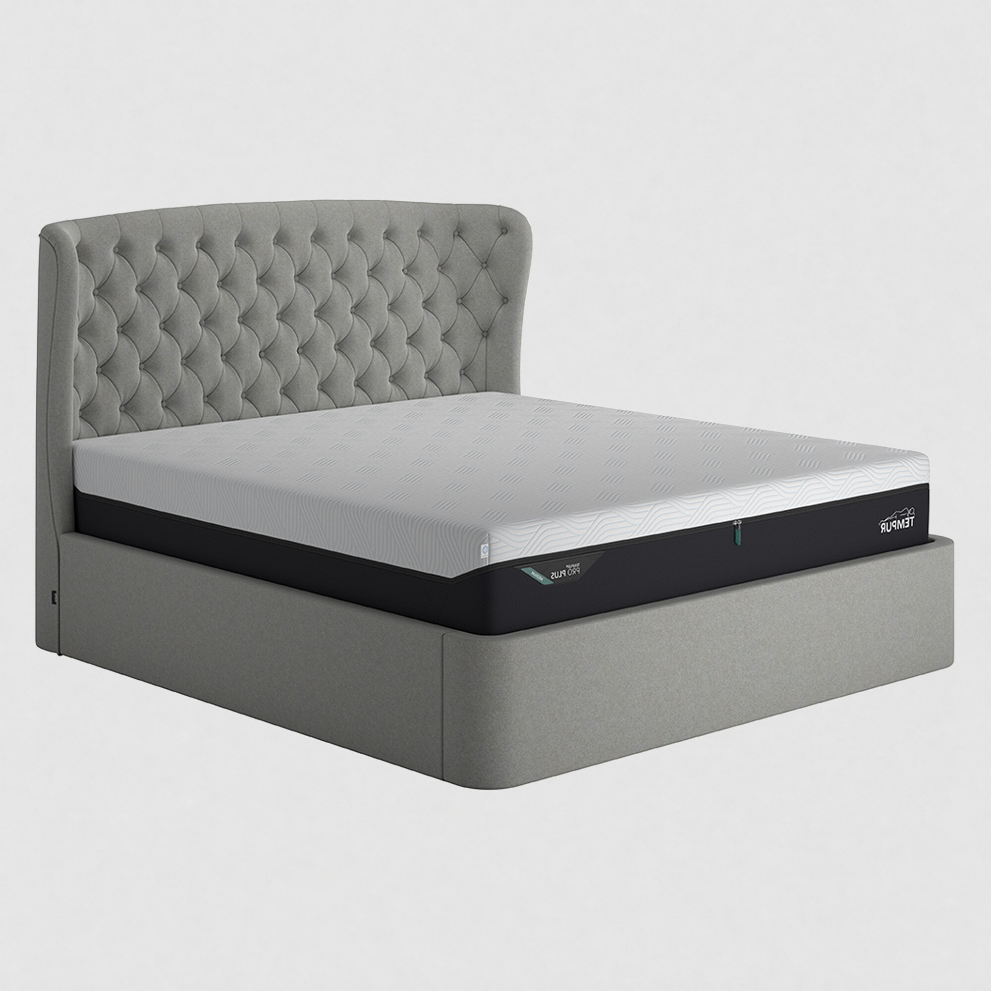 Photo of tempur holcot ottoman 180x200cm bed in grey fabric super king