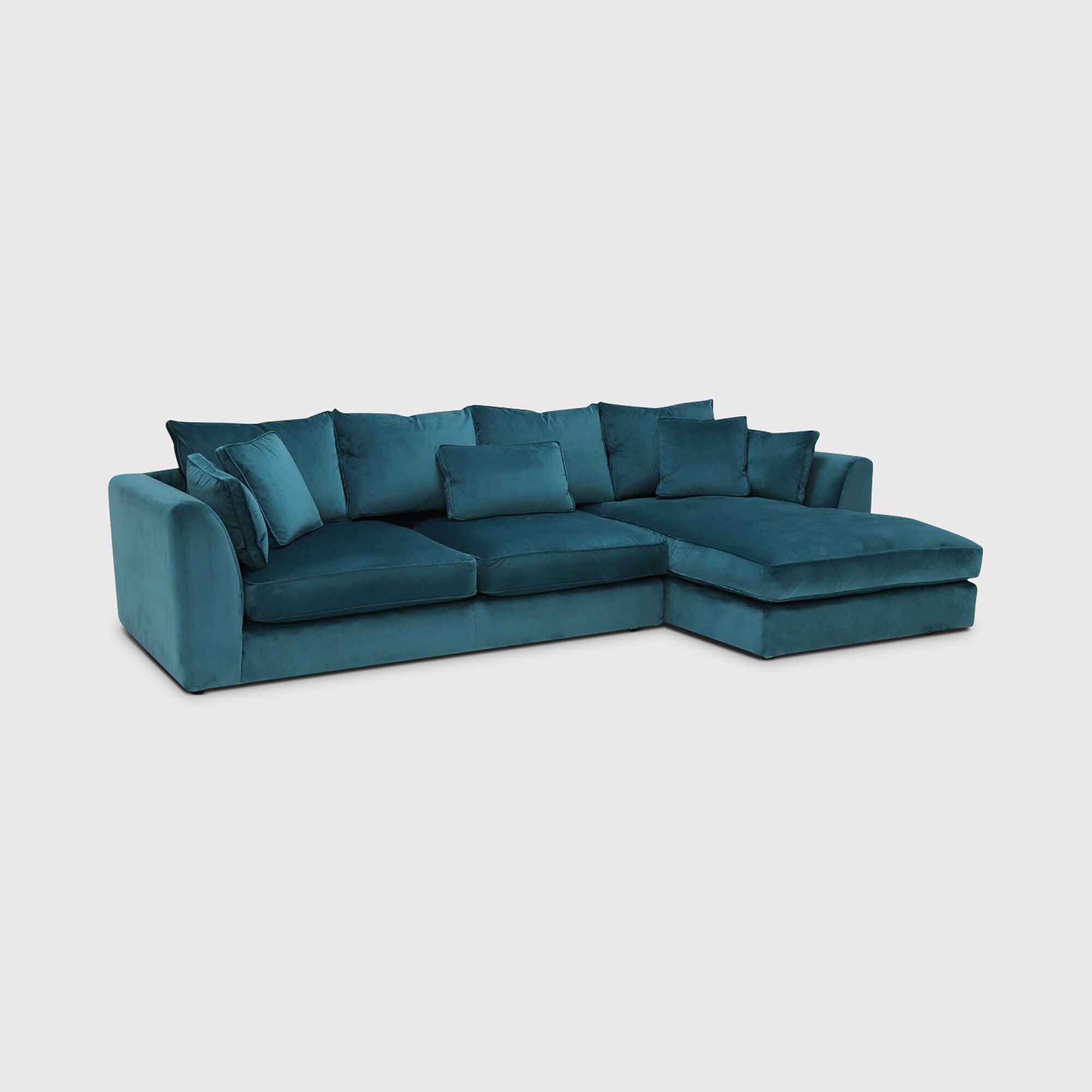 Harrington Large Chaise Sofa Right, Teal Fabric | Barker & Stonehouse