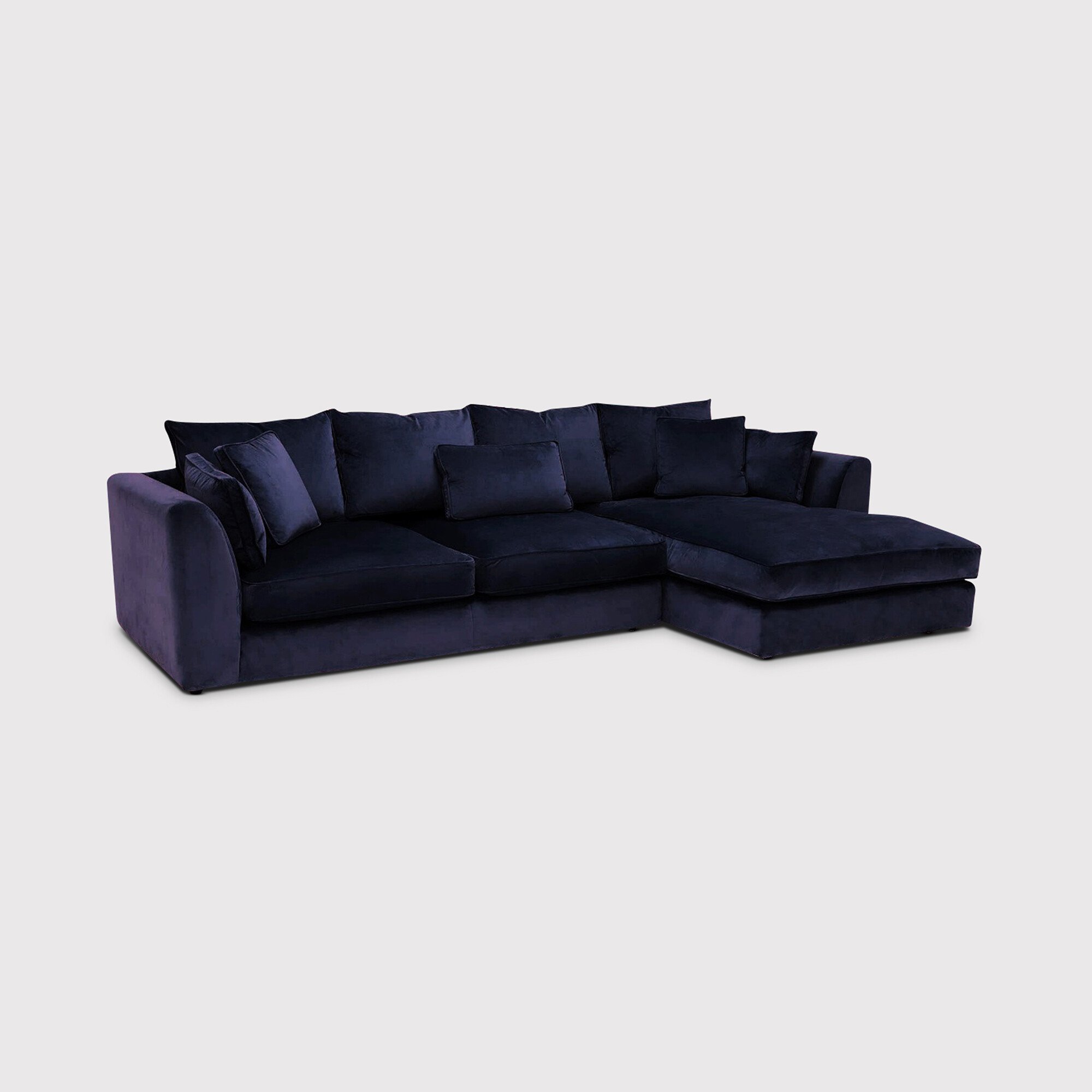Harrington Large Chaise Sofa Right, Purple Fabric | Barker & Stonehouse