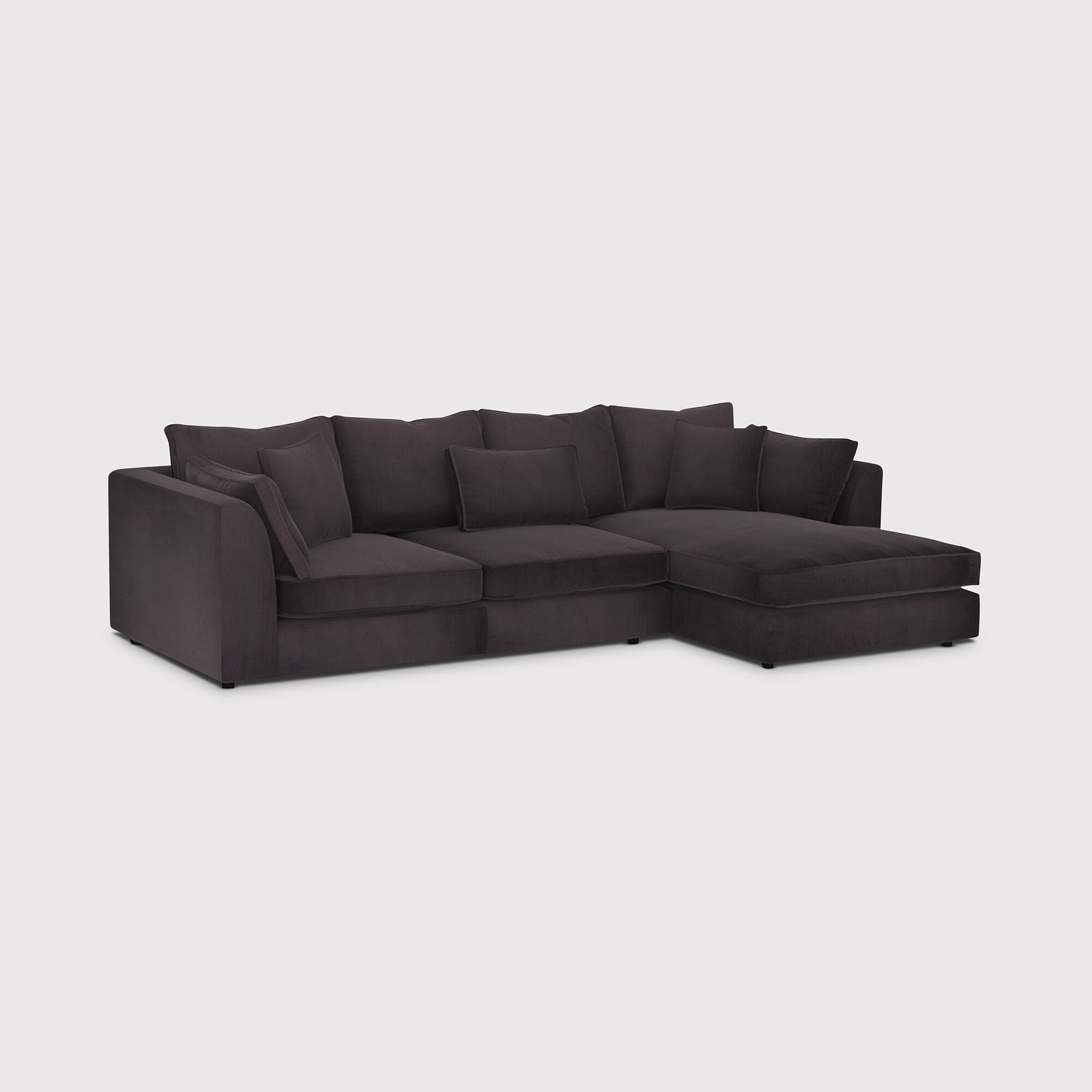Harrington Large Chaise Sofa Right, Grey Fabric | Barker & Stonehouse