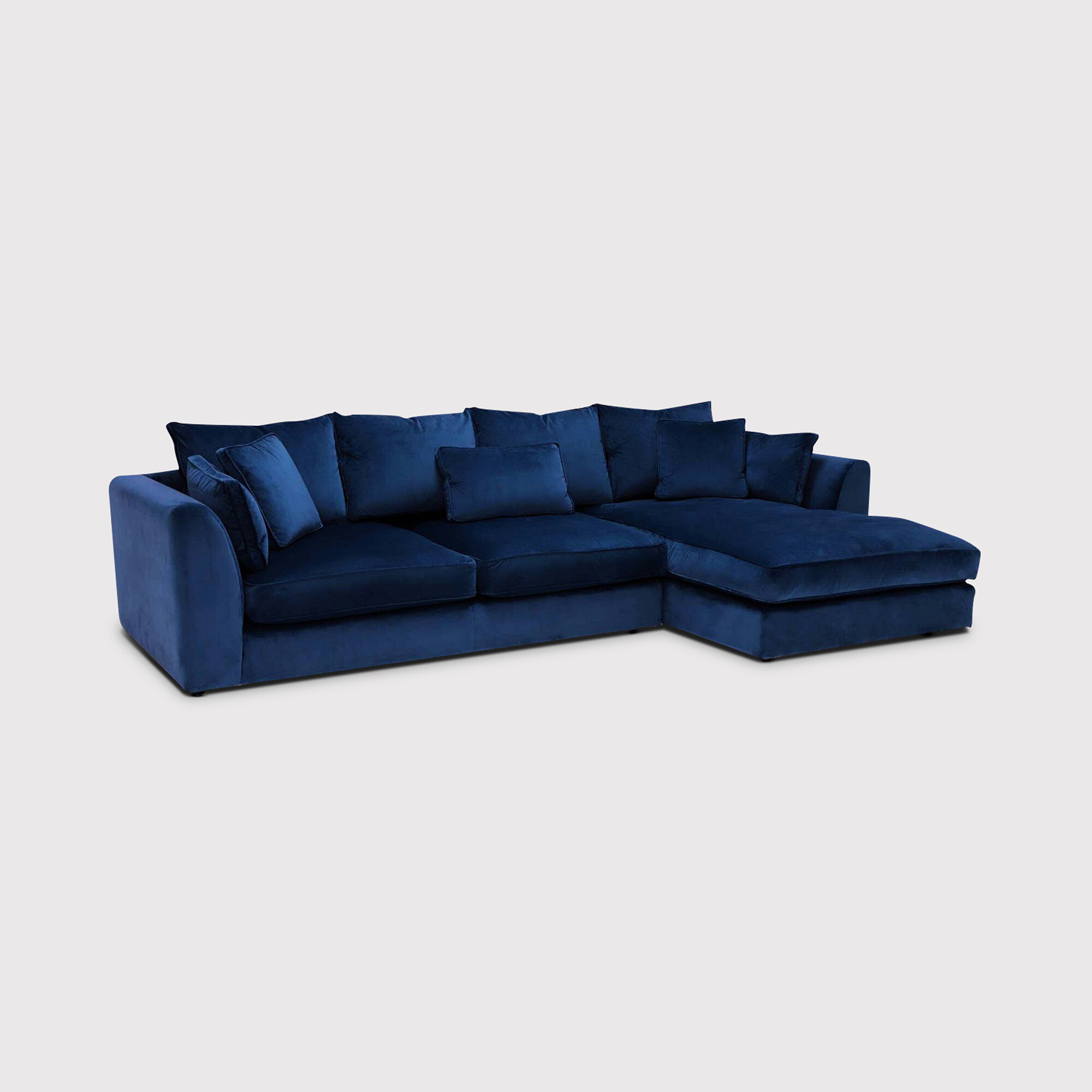 Harrington Large Chaise Sofa Right, Blue Fabric | Barker & Stonehouse