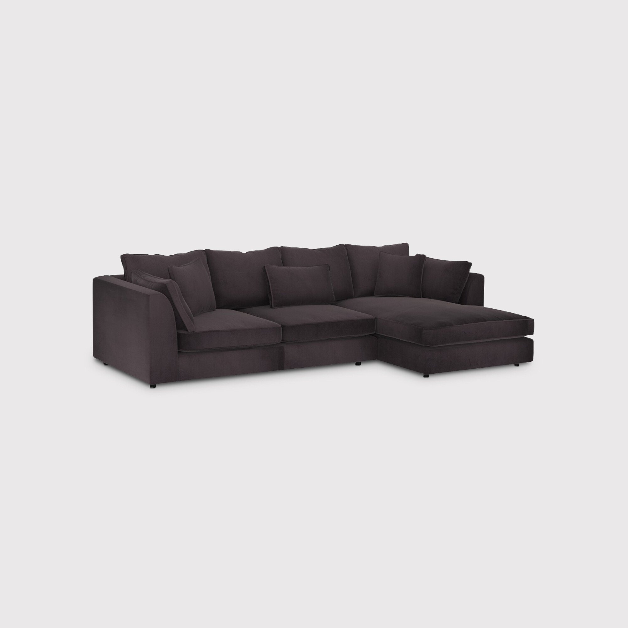 Harrington Large Chaise Corner Sofa Right, Grey Fabric | Barker & Stonehouse