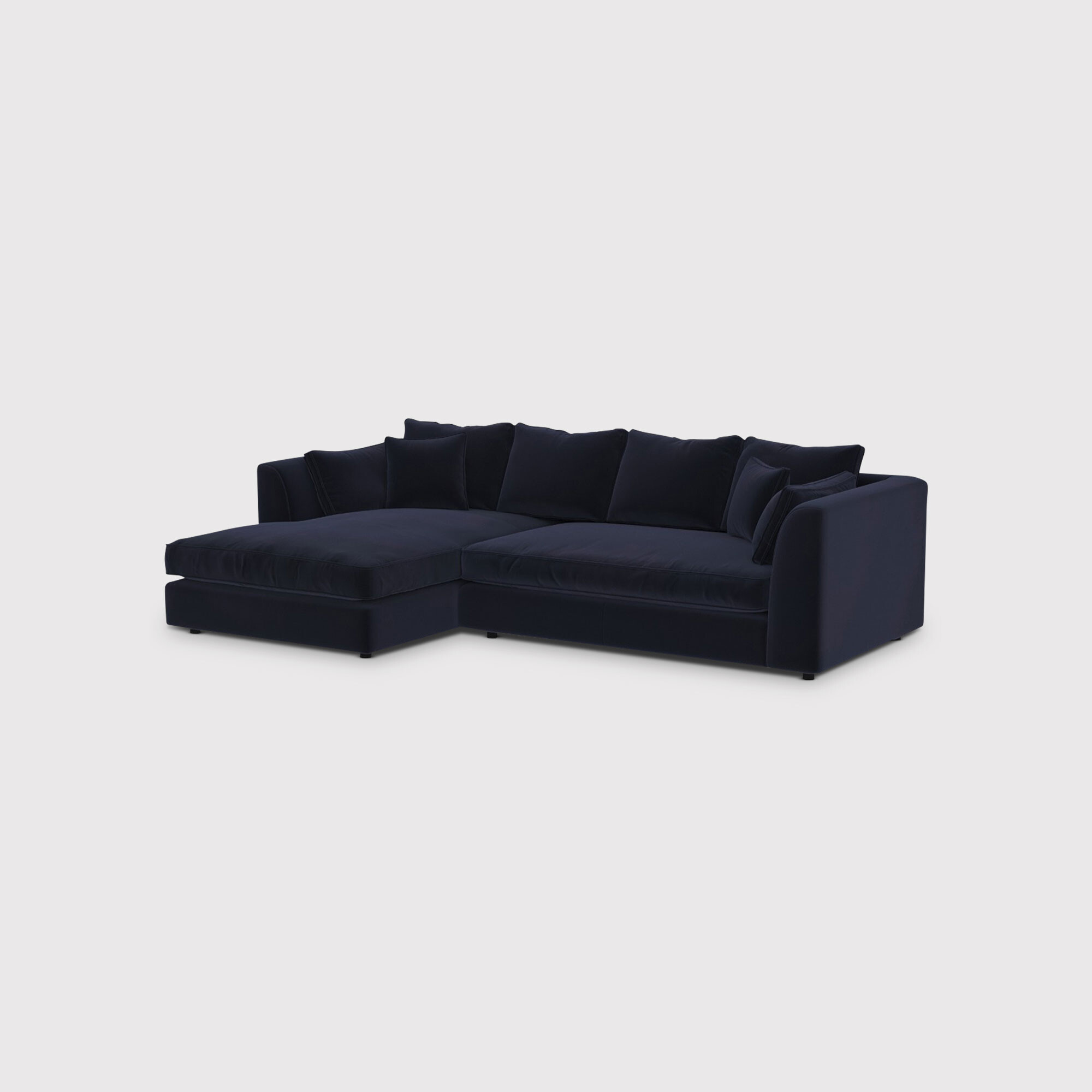 Harrington Small Chaise Corner Sofa Left, Purple Fabric | Barker & Stonehouse