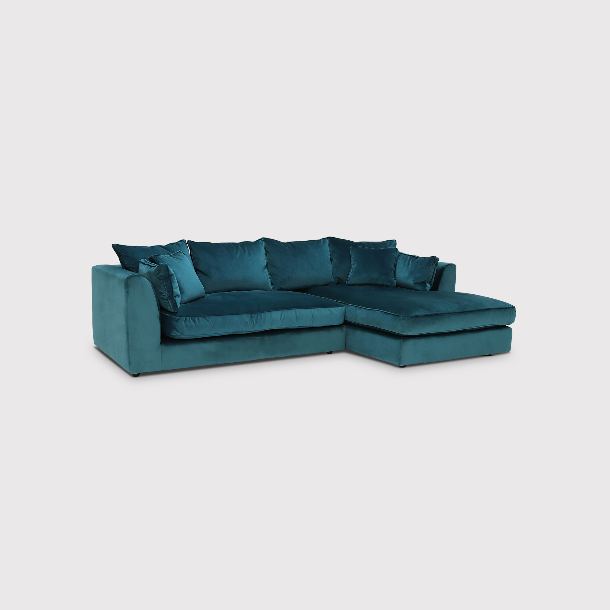 Harrington Small Chaise Corner Sofa Right, Teal Fabric | Barker & Stonehouse