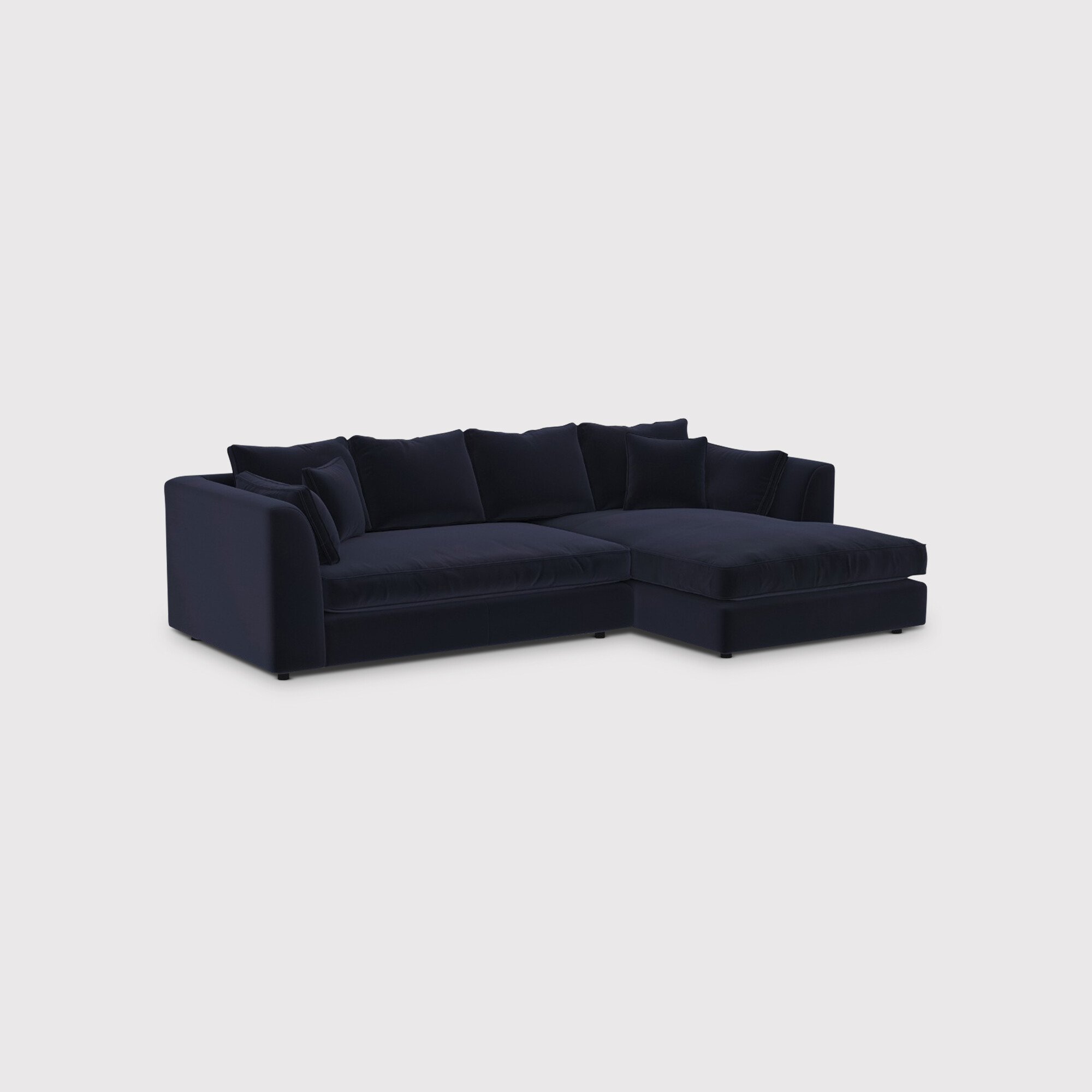 Harrington Small Chaise Corner Sofa Right, Purple Fabric | Barker & Stonehouse