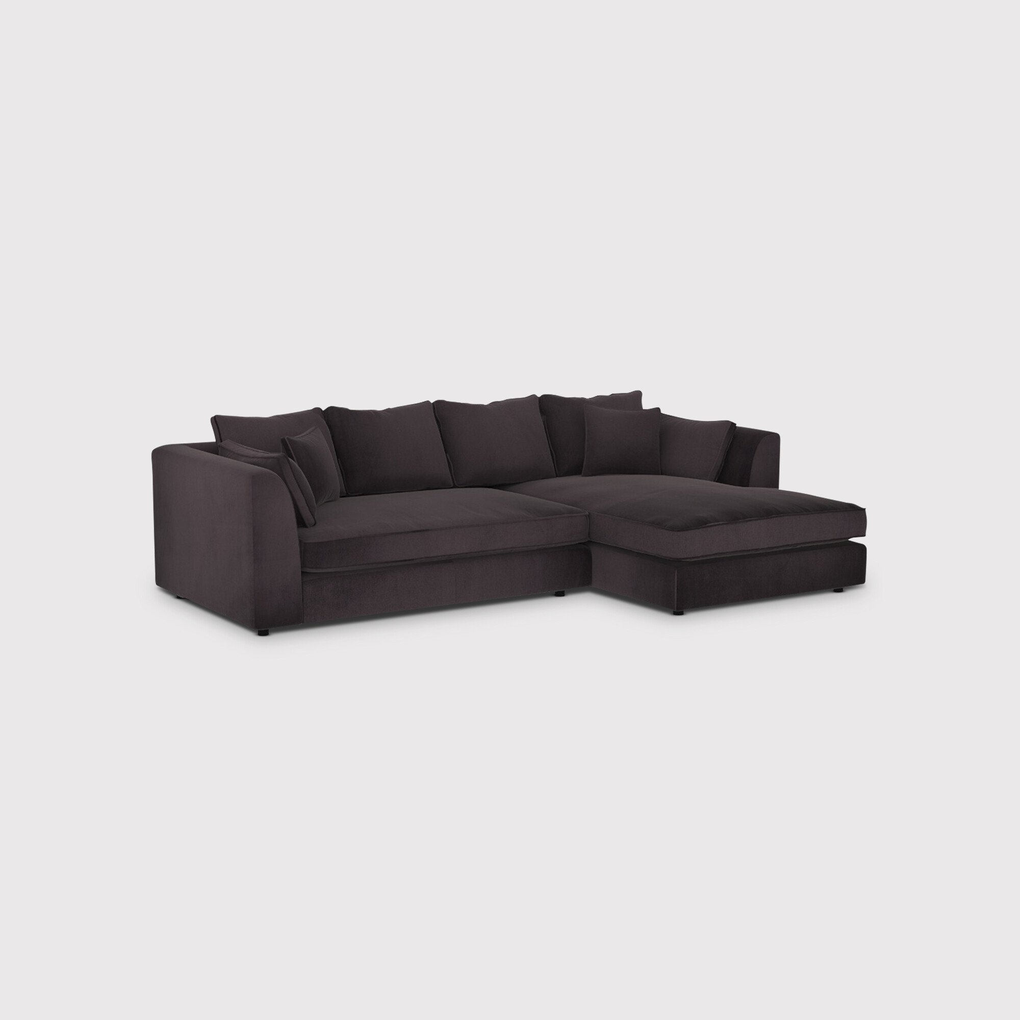 Harrington Small Chaise Corner Sofa Right, Grey Fabric | Barker & Stonehouse