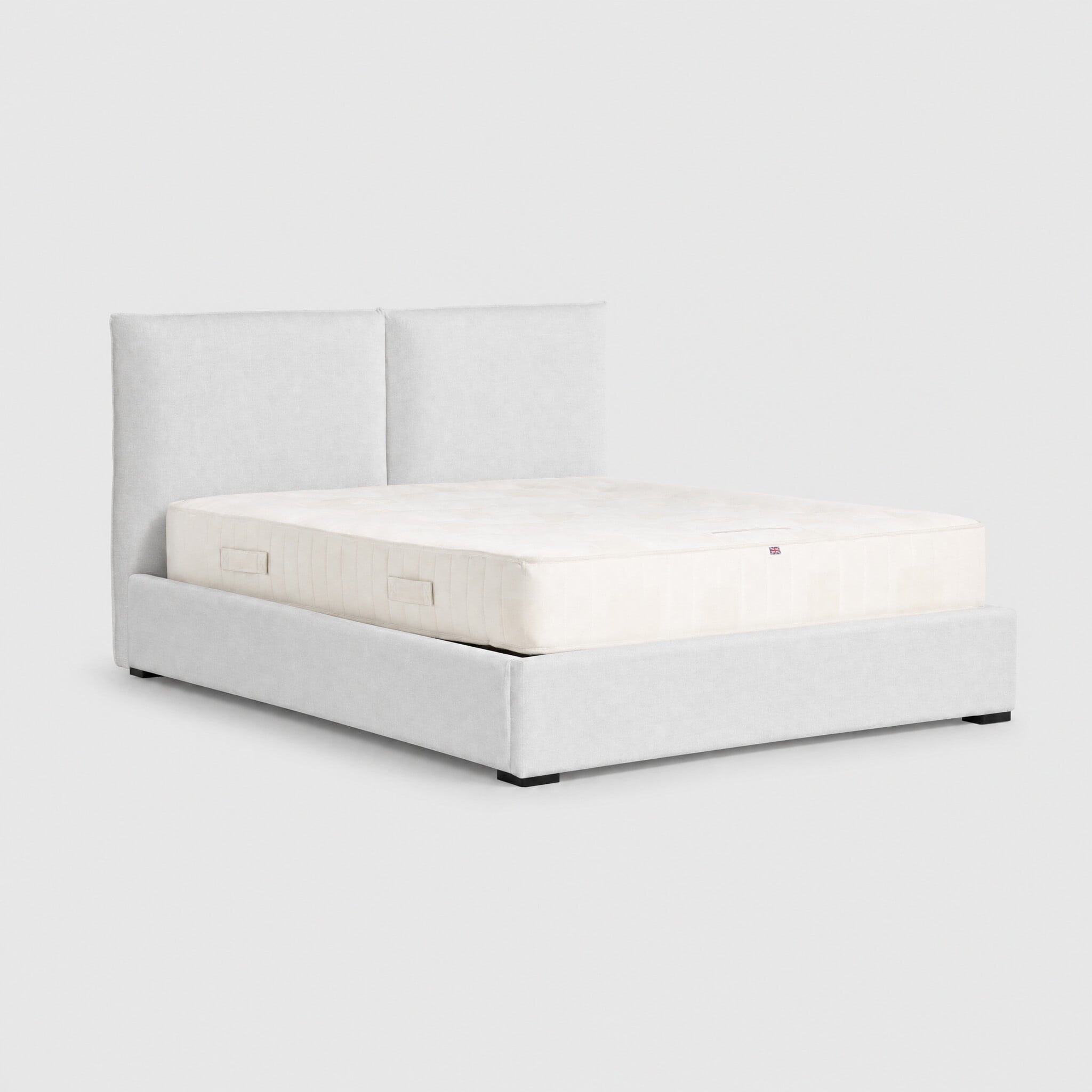 View Pebworth king size bed -uk mattress 150x200- in neutral fabric View Pebworth king size bed -uk mattress 150x200- in neutral fabric