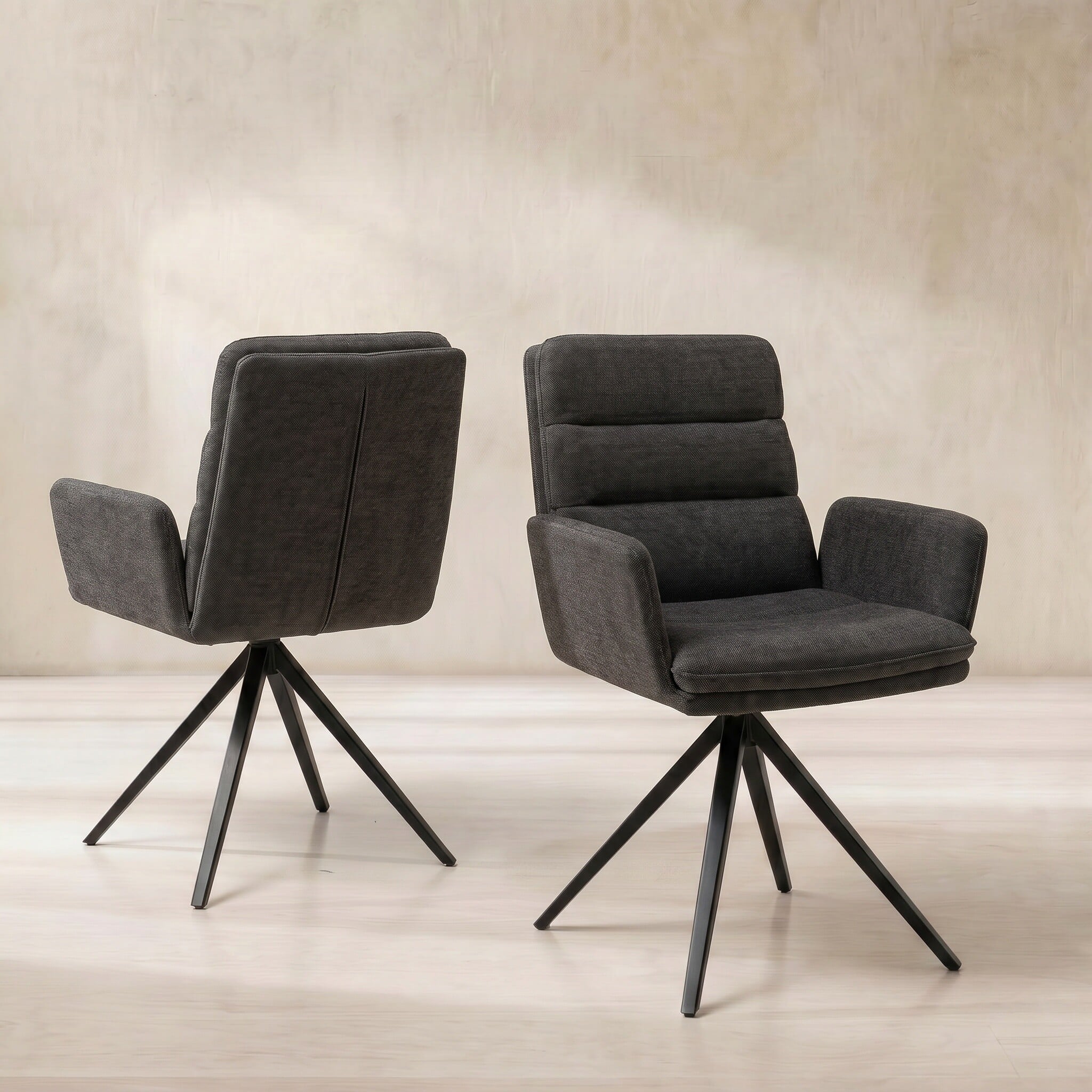 Innsbruck swivel dining chair in grey fabric