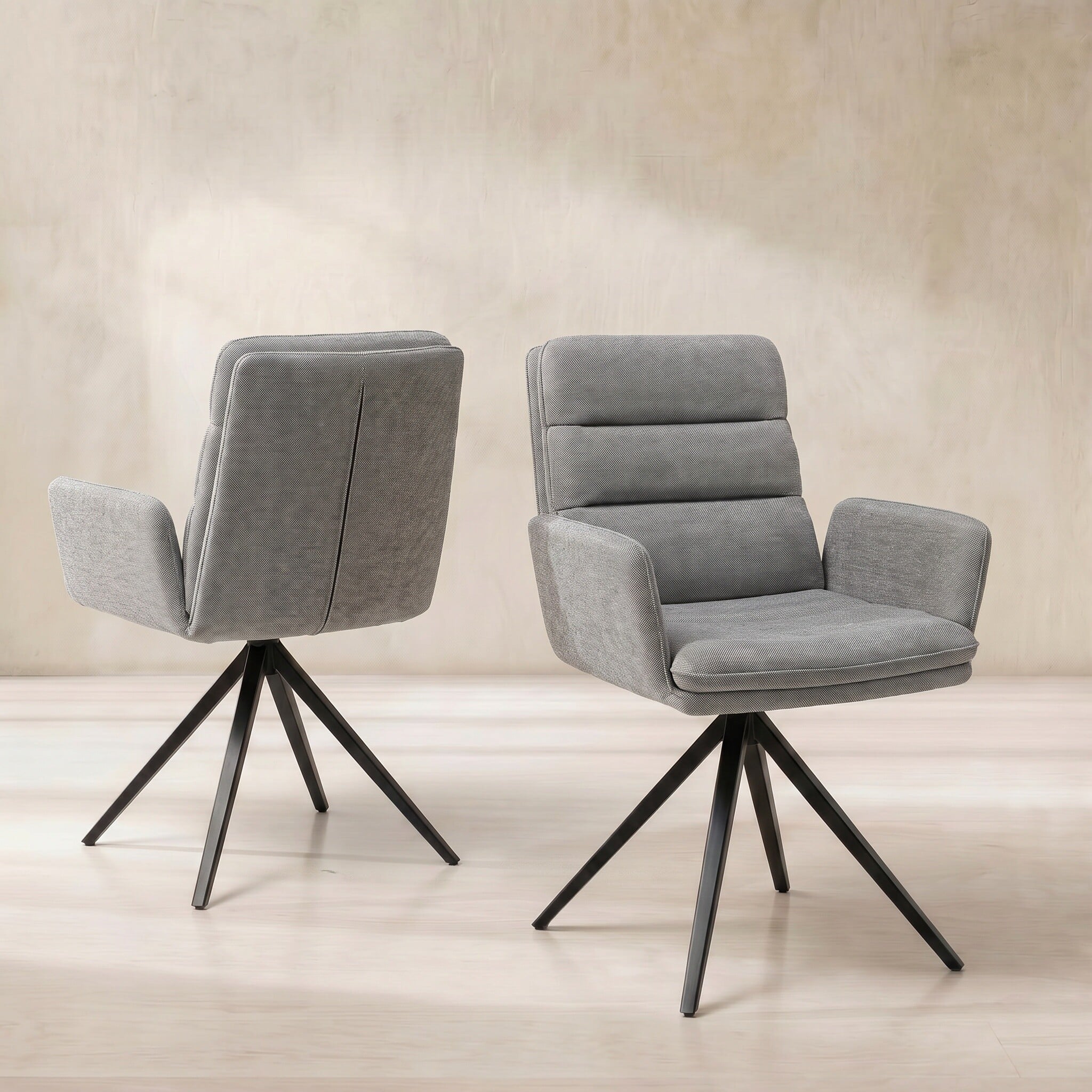 Innsbruck swivel dining chair in grey fabric