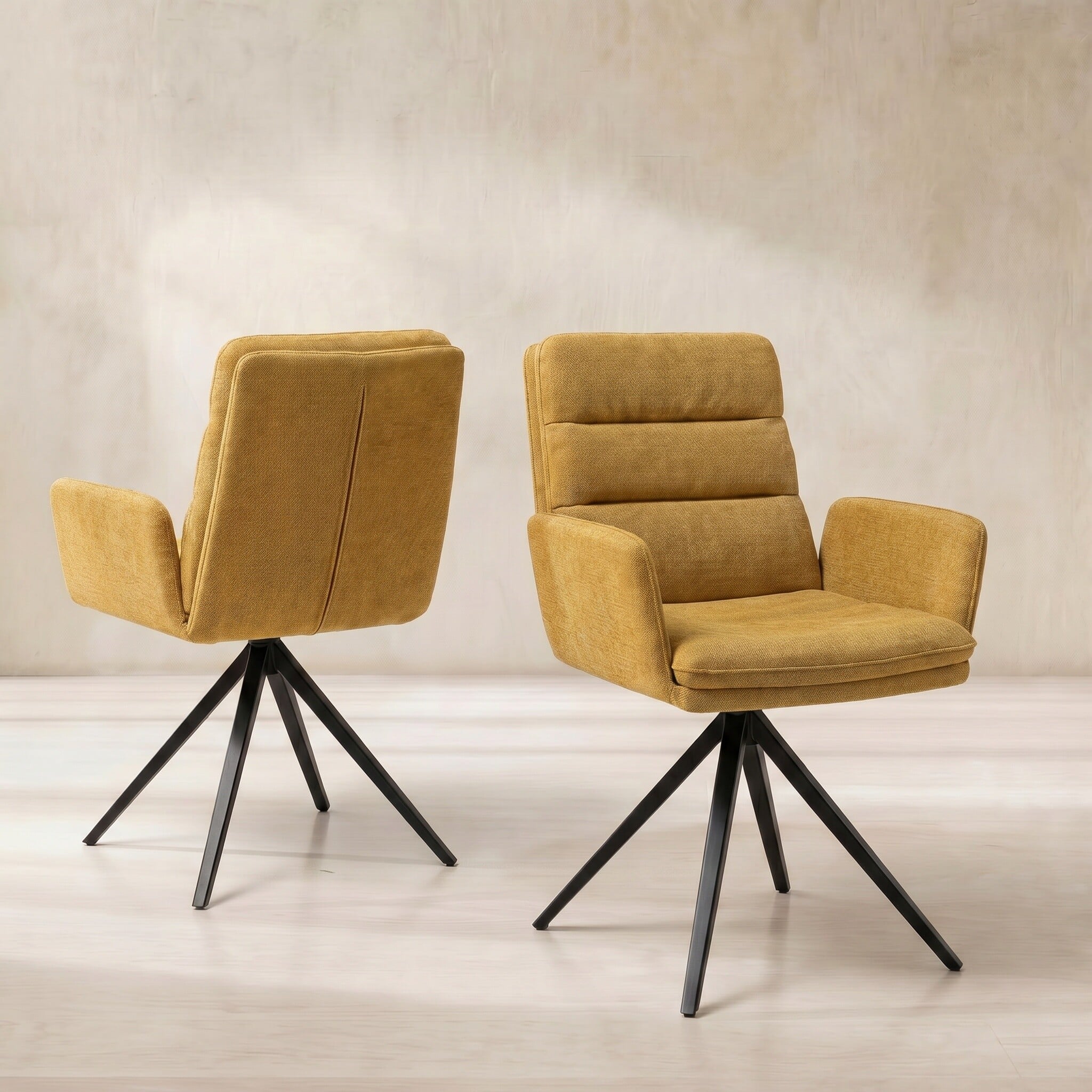 Innsbruck swivel dining chair in green fabric