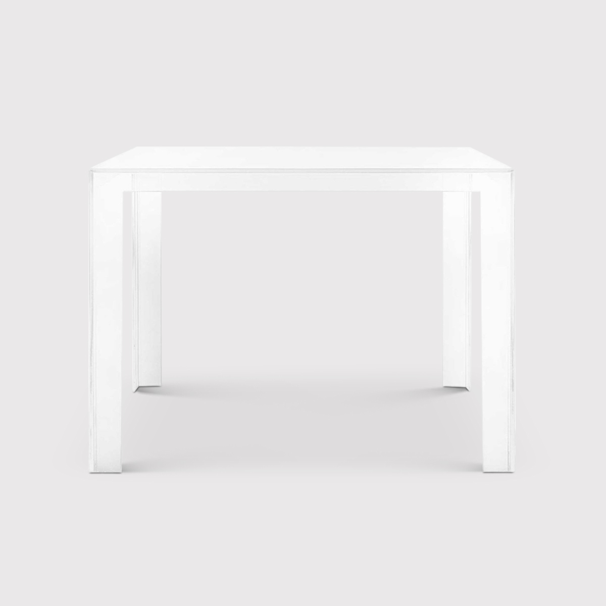 Kartell Invisible Square Dining Table 100cm, White Metal | Barker & Stonehouse