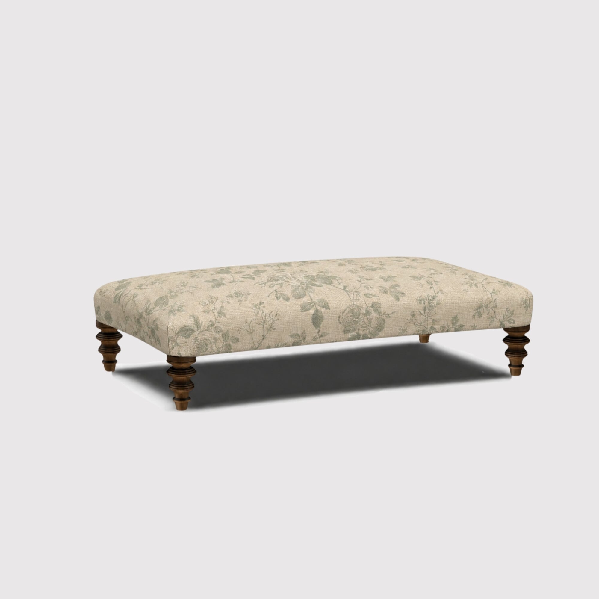 View Tetrad heritage jacaranda plain top curved stool fabric