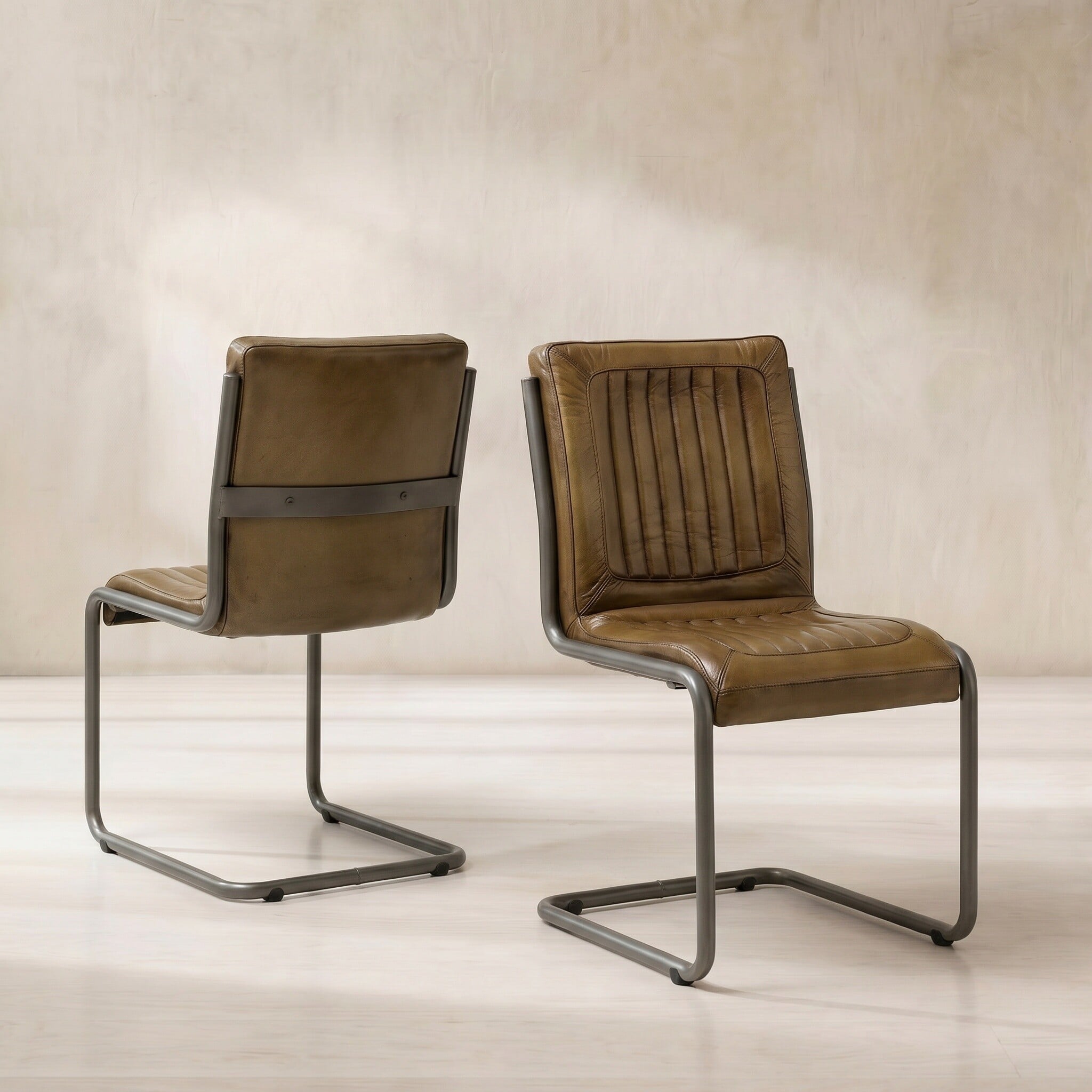 Pure furniture jensen dining chair in green leather