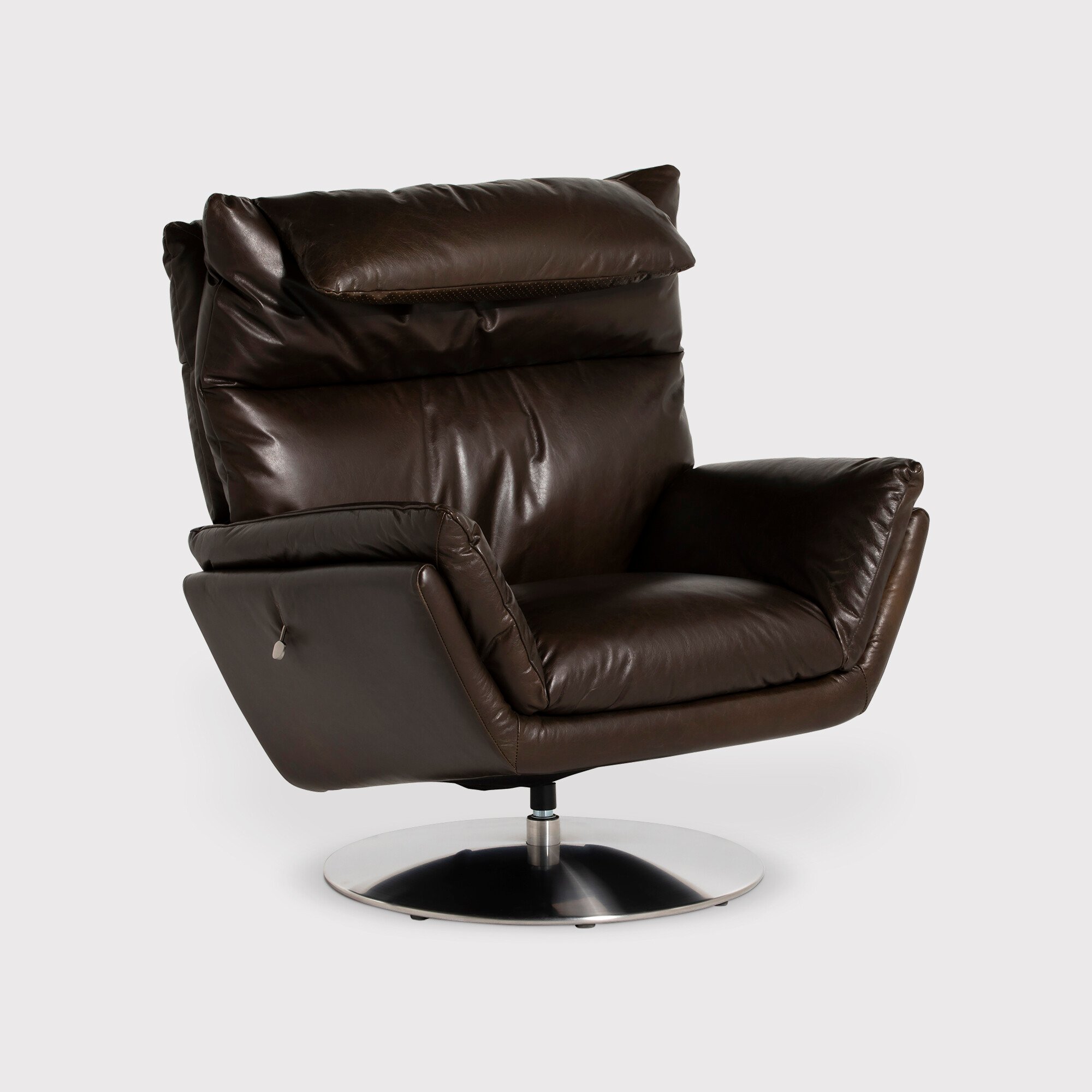 Jessup Swivel Armchair, Brown Leather | Barker & Stonehouse