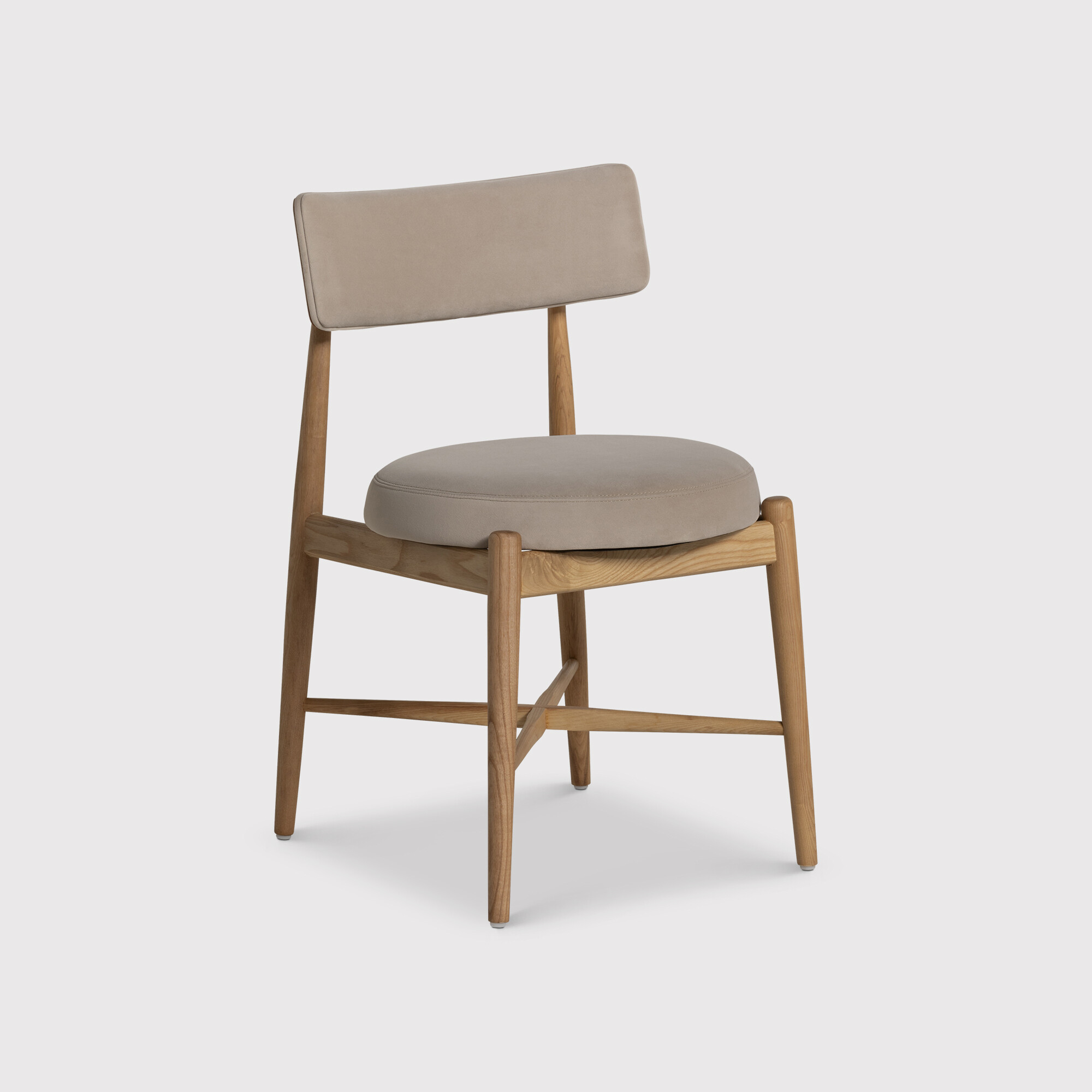 G Plan Flora Ash Wood and Fabric Dining Chair, Finished in Light Oak - Barker & Stonehouse