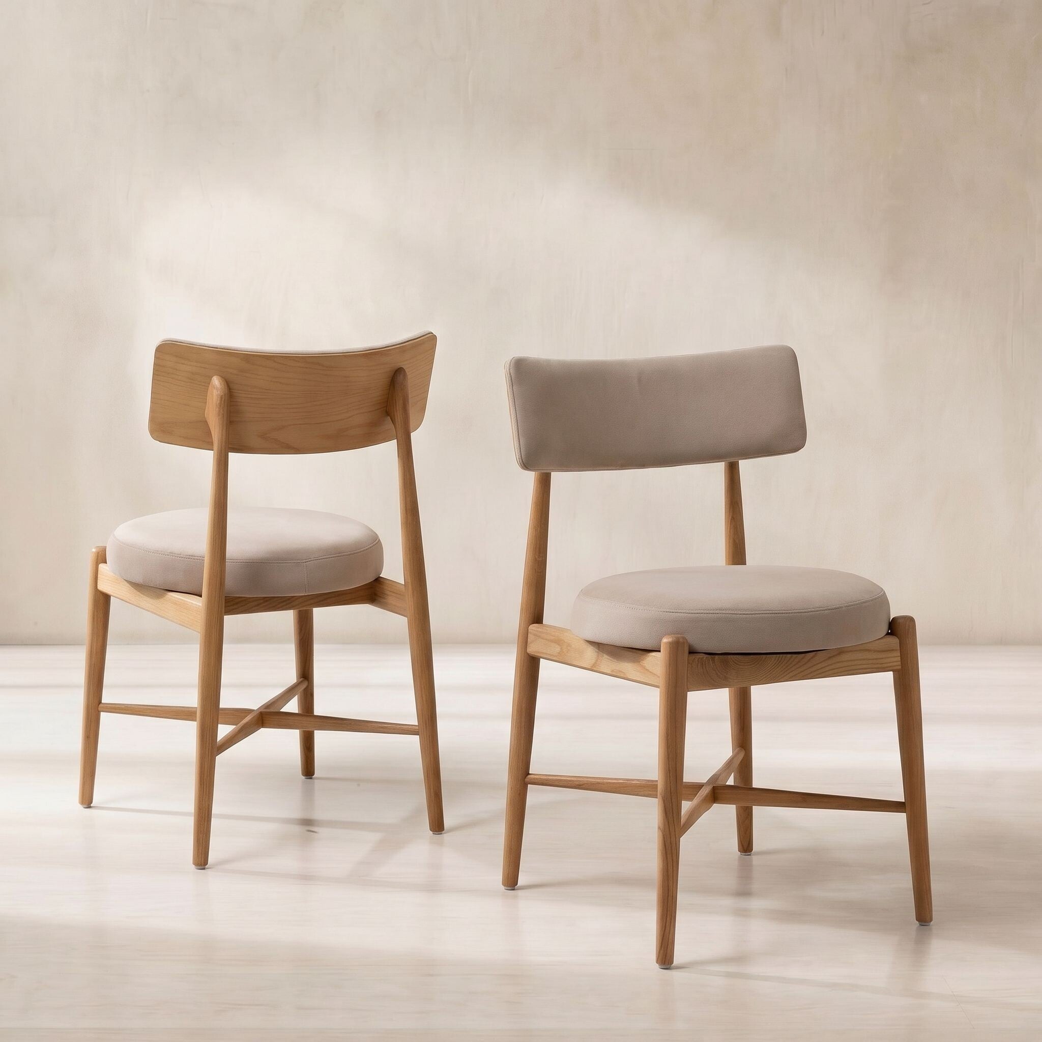 G plan flora dining chair in neutral wood