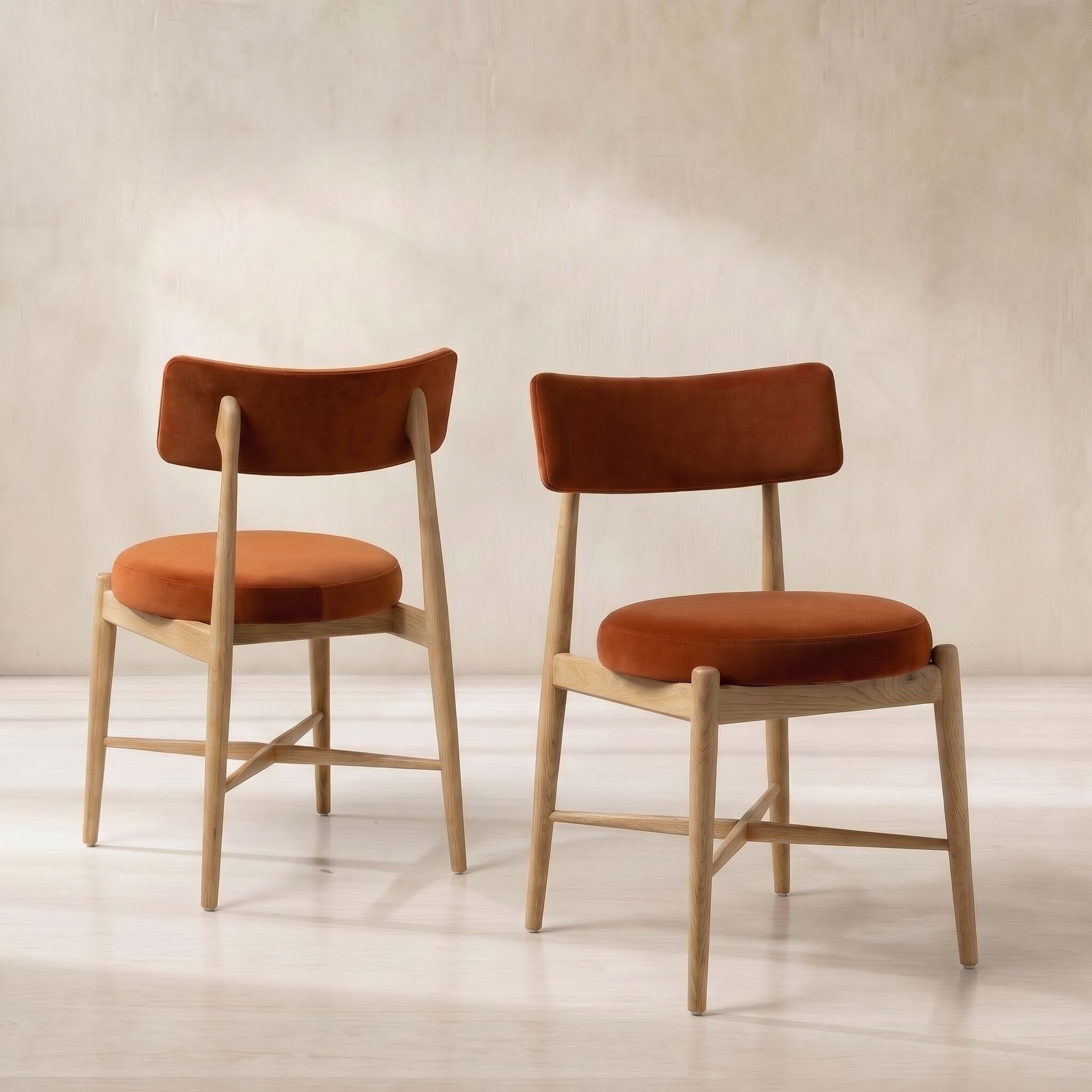 Flora Orange Ash Wood Dining Chair, PU lacquer - Barker & Stonehouse