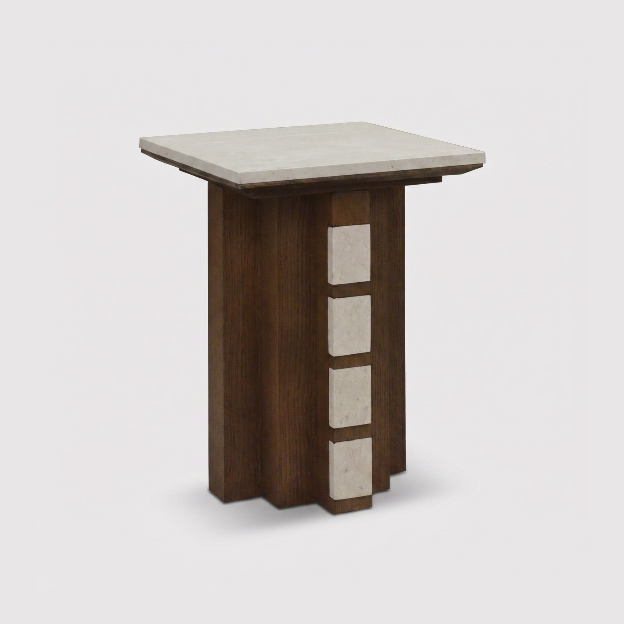 View Laroque side table in neutral marble View Laroque side table in neutral marble