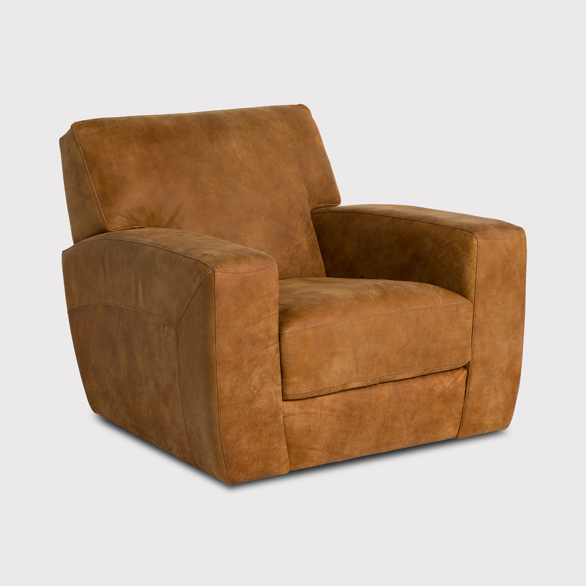 Kansas Swivel Armchair, Brown Leather | Barker & Stonehouse