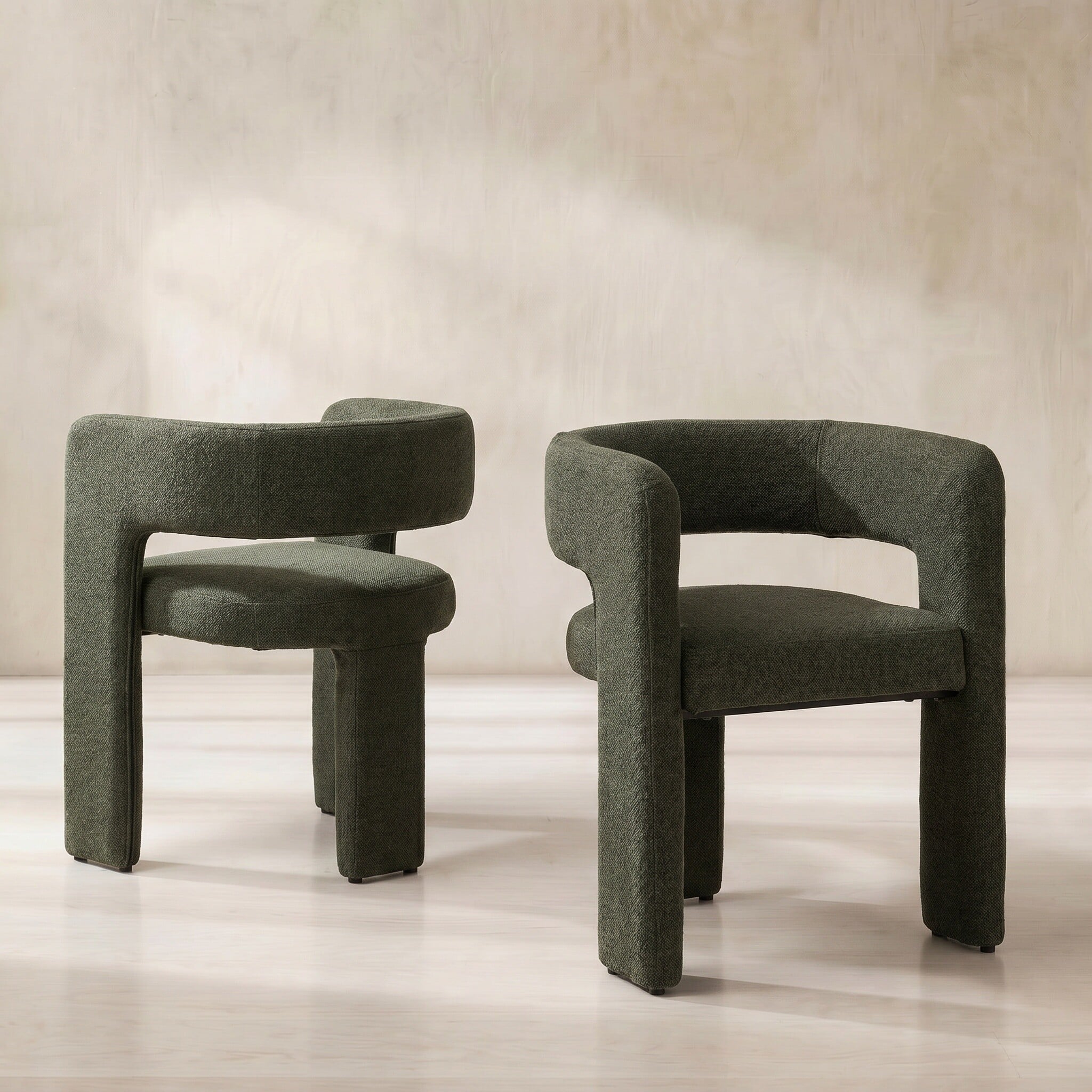 Koda dining chair in green fabric
