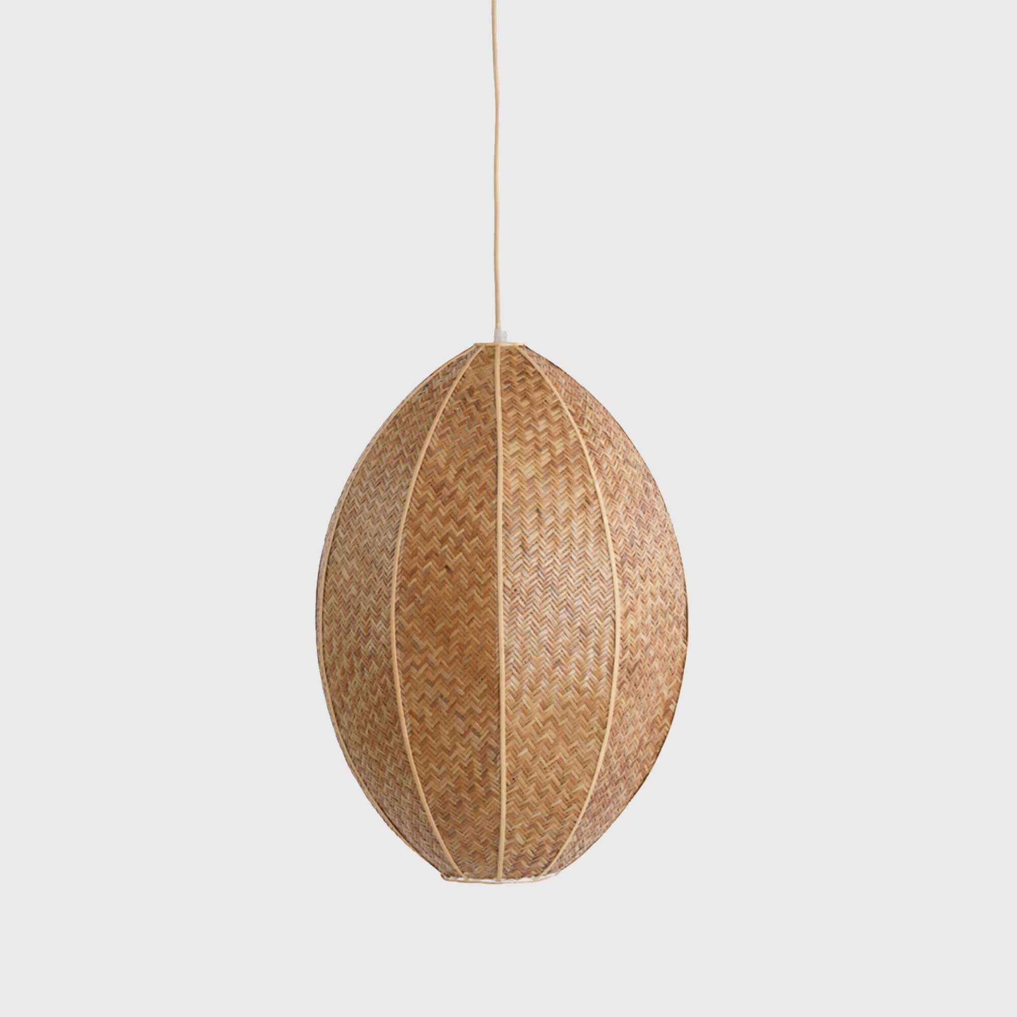 Large brown woven pendant light