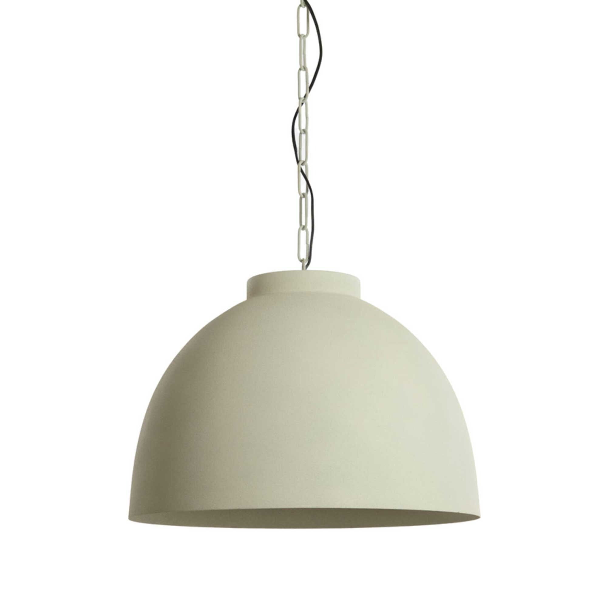 Large cream dome pendant light