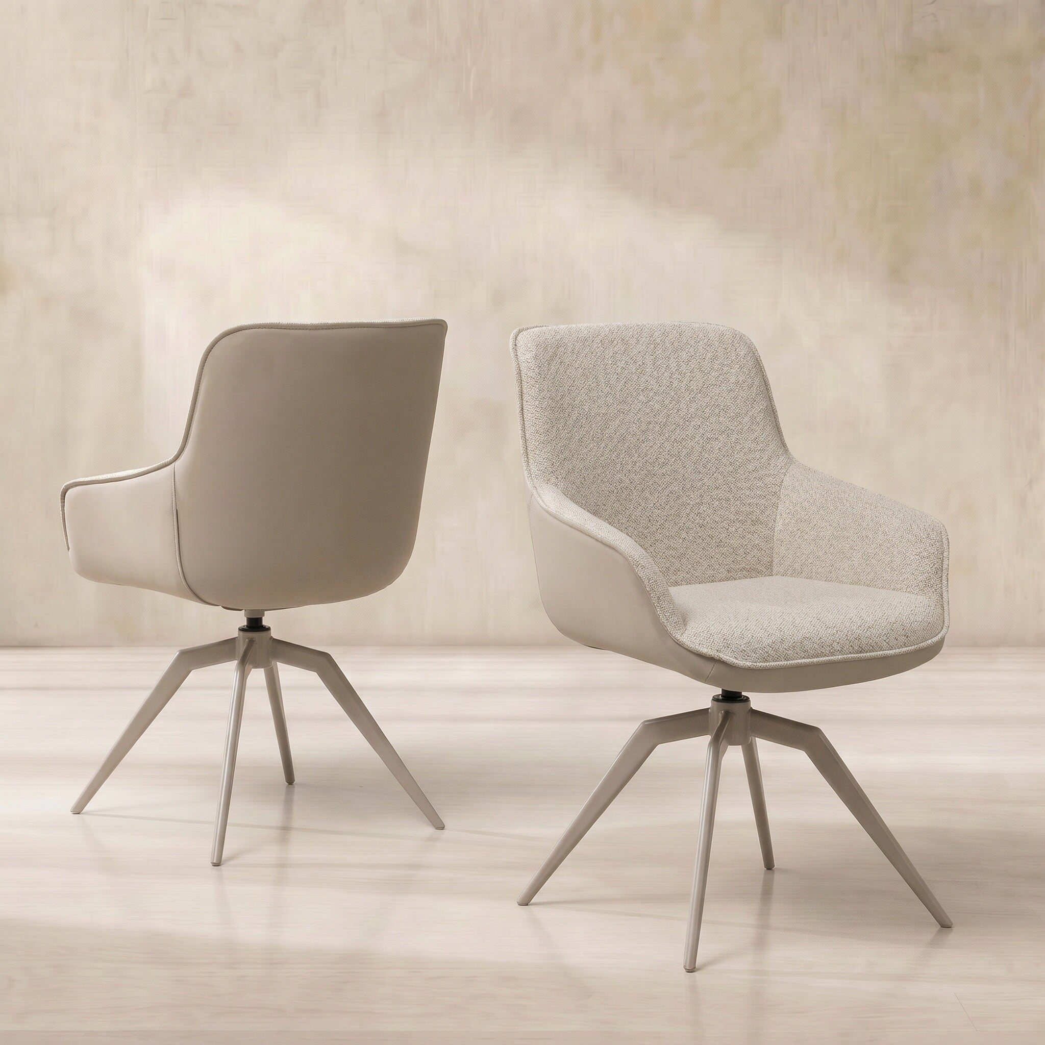 Lefa dining chair beige in neutral fabric
