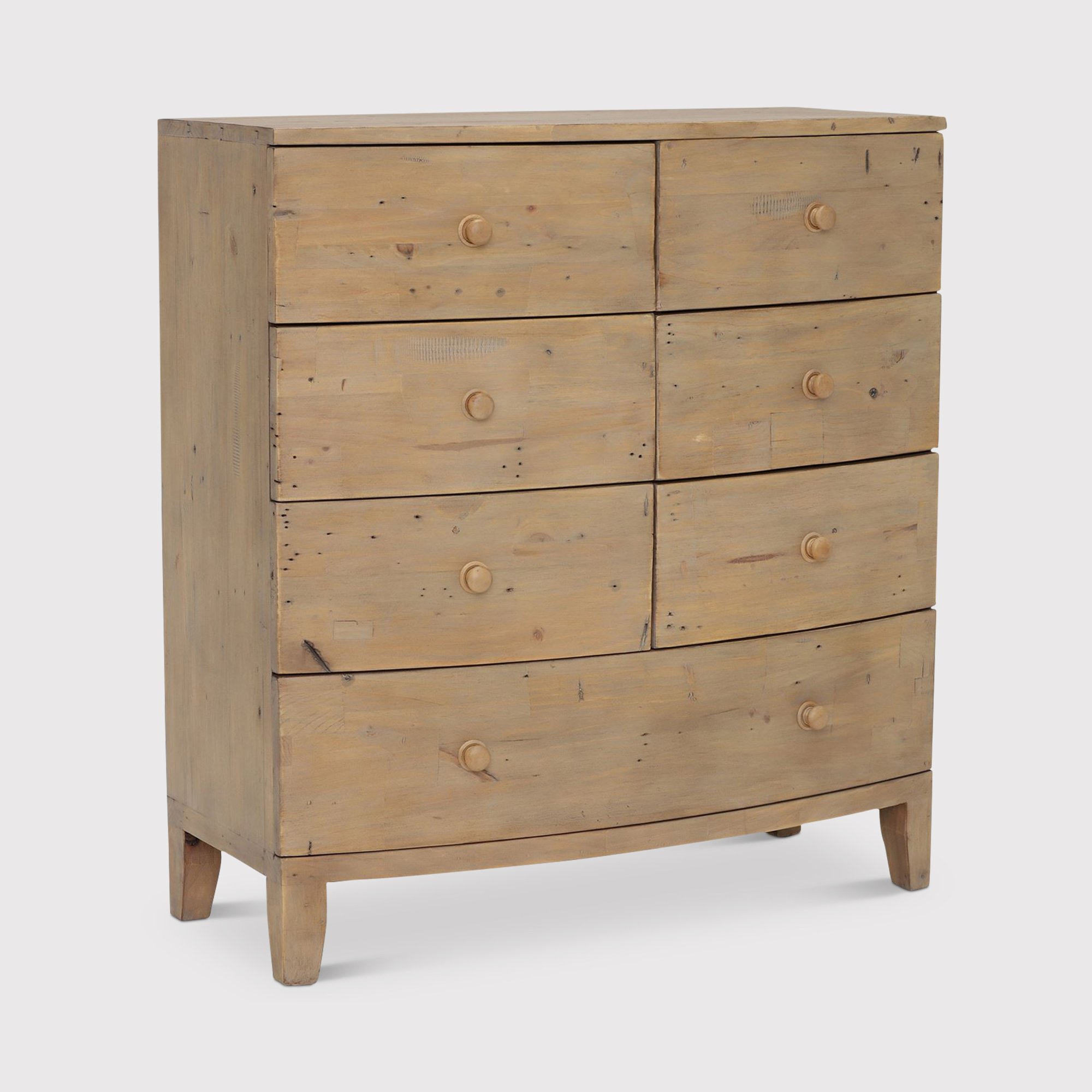 Lewes 7 Drawer Bow Front Chest, Brown | Barker & Stonehouse