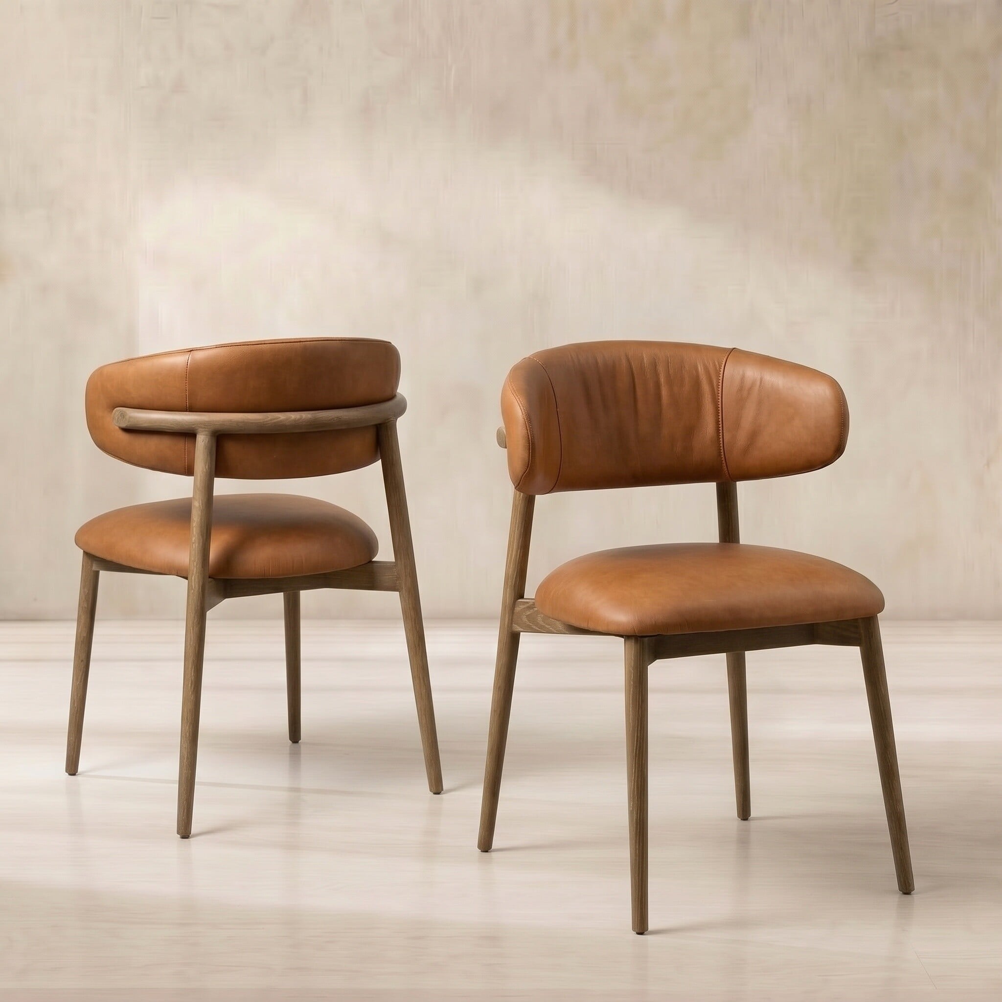 Lexa dining chair in brown leather