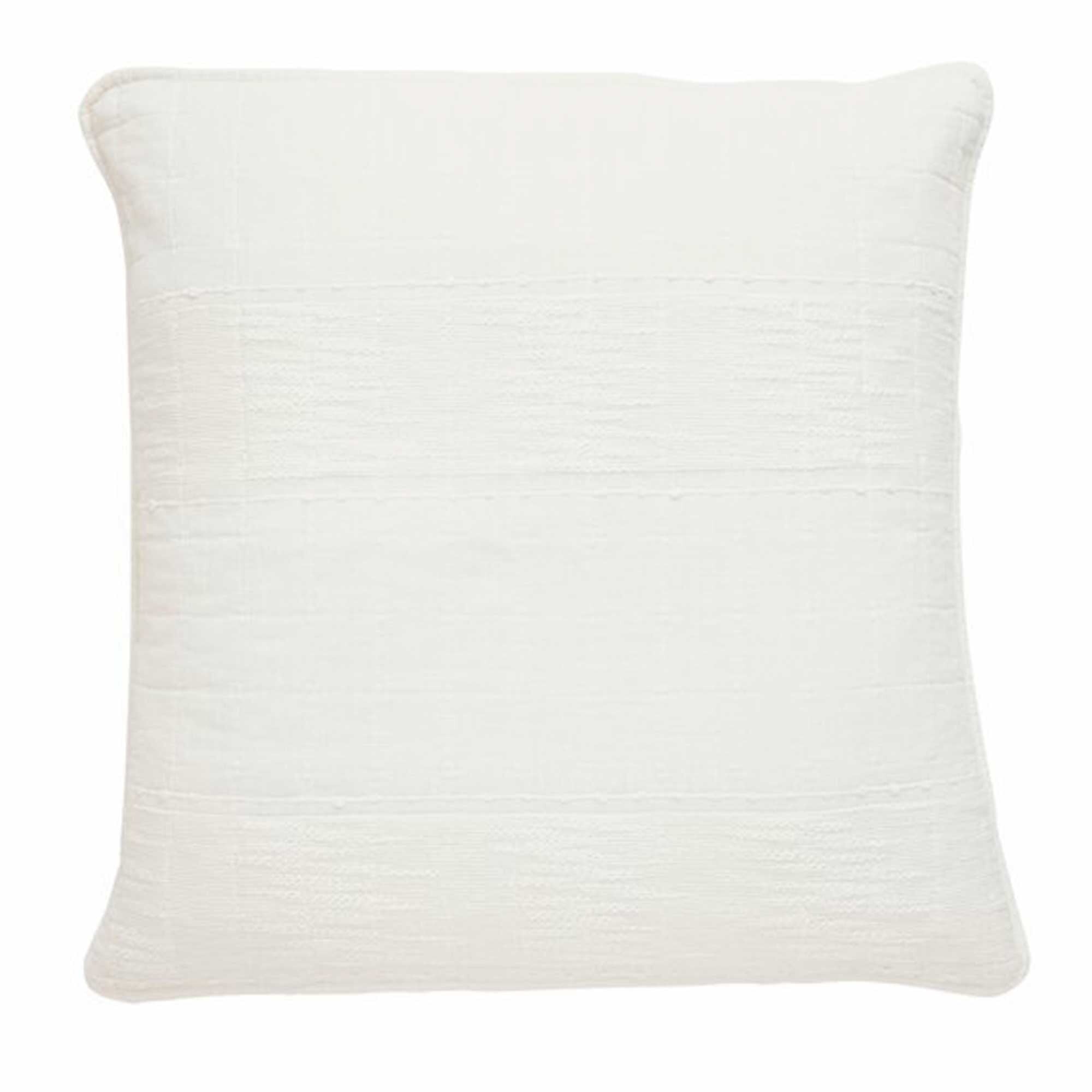 Large quilted cushion in square in white cotton