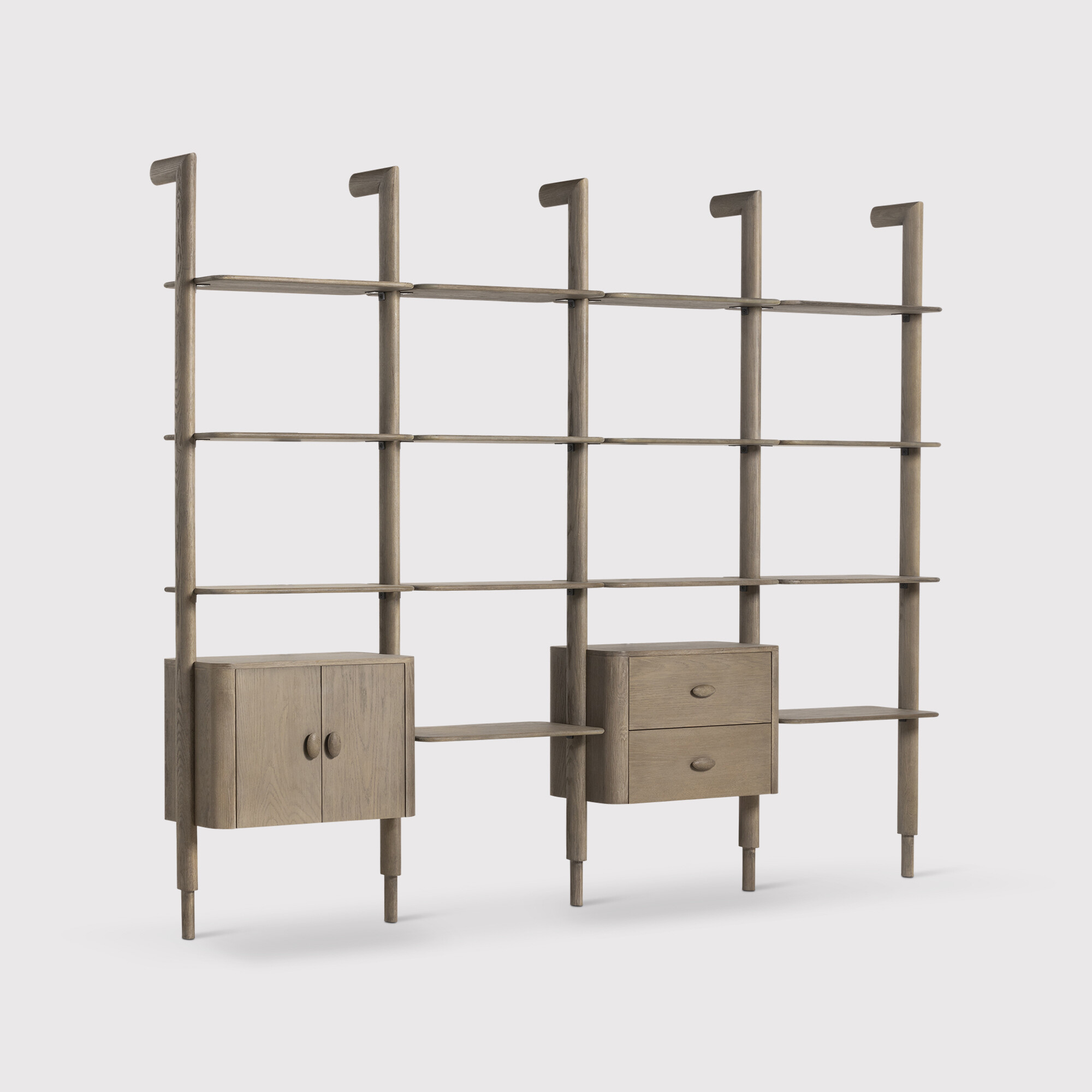 Lohani Bookshelf 246.5x35x240cm, Brown Oak | Barker & Stonehouse thumbnail
