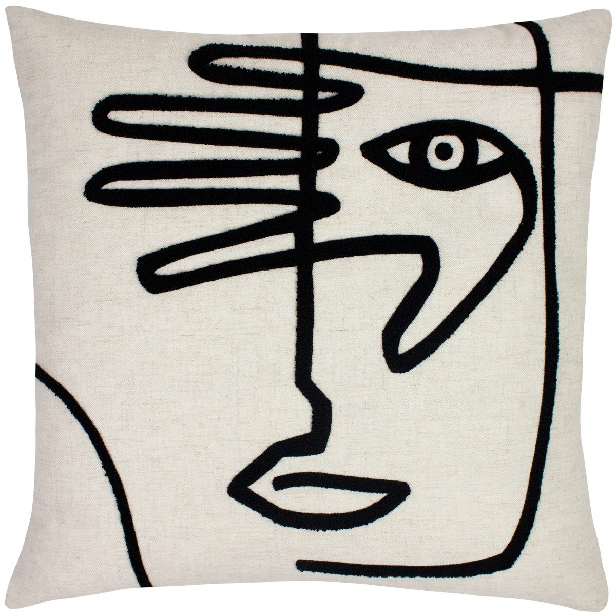 Lined Face Cushion, Square, Neutral | Barker & Stonehouse