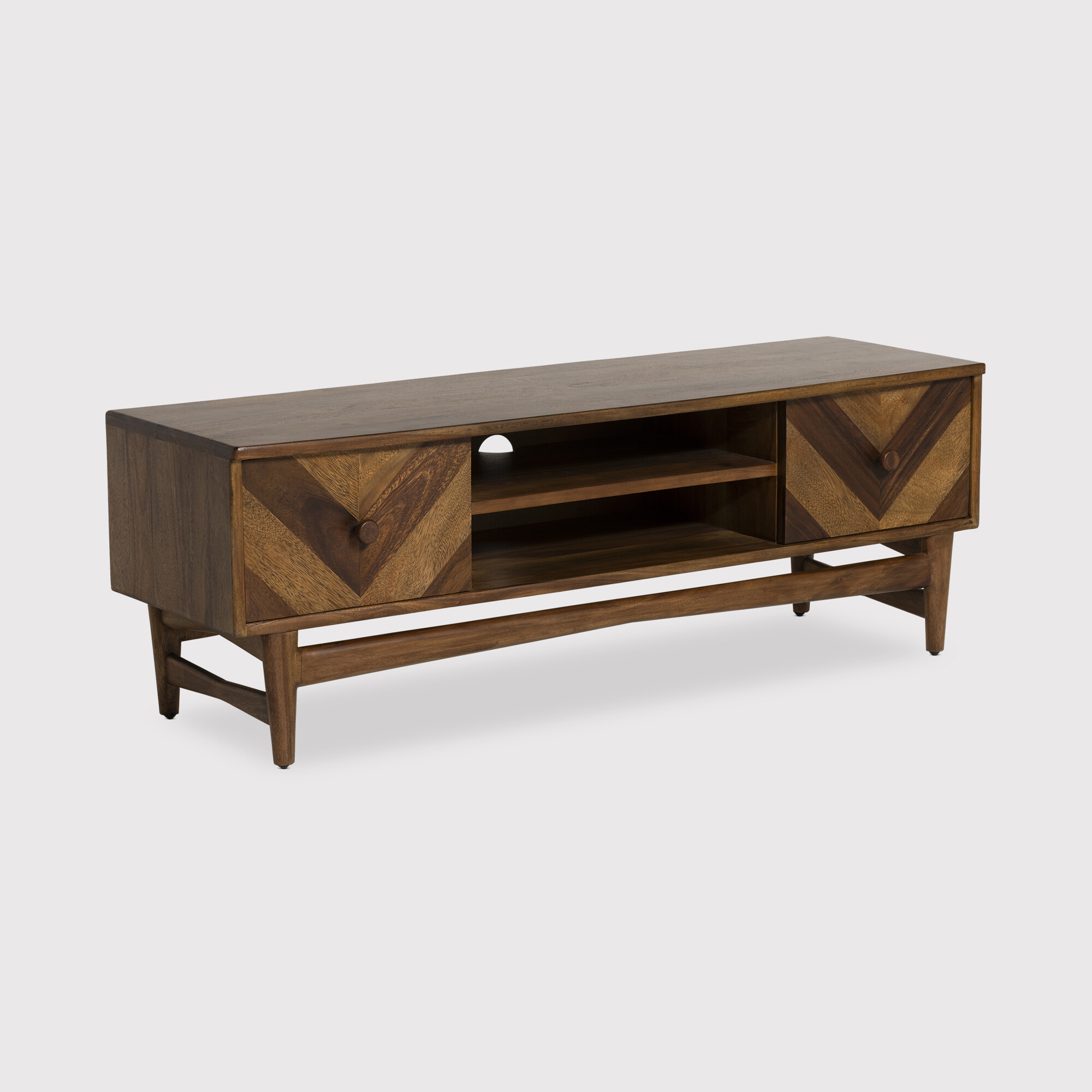 Lockley 2 Drawer TV Cabinet, Saman Wood | Barker & Stonehouse