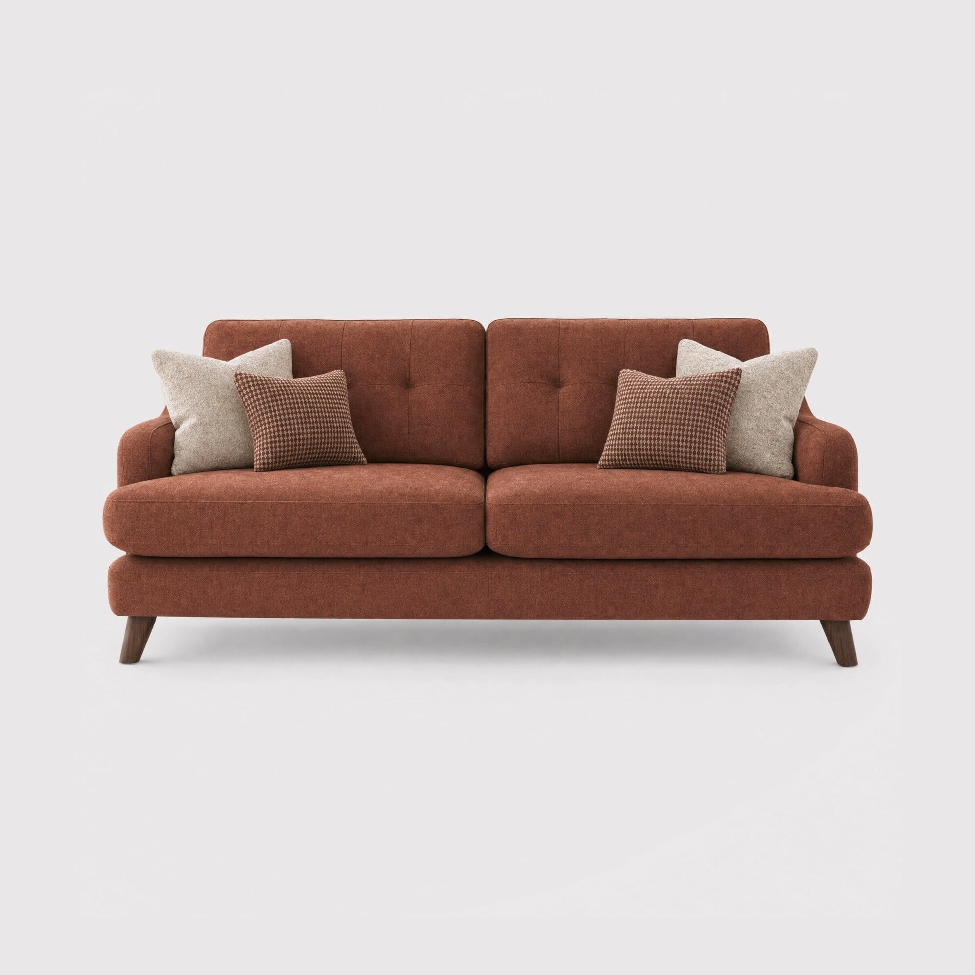 Loften extra large sofa-witton brick+a walnut feet in red fabric