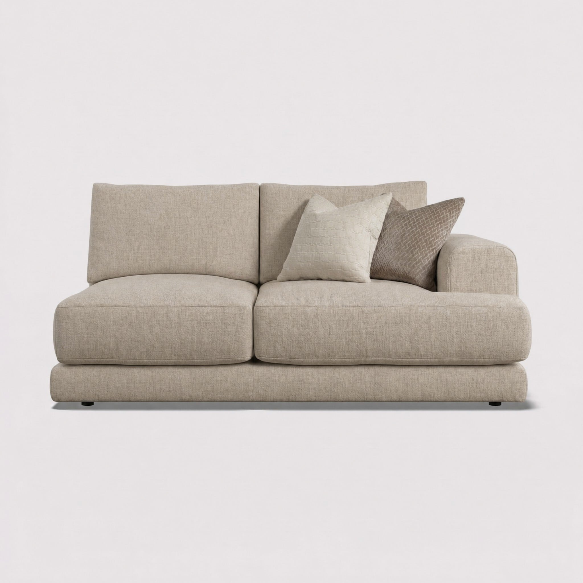 Lomax 1 arm medium sofa rhf in brown