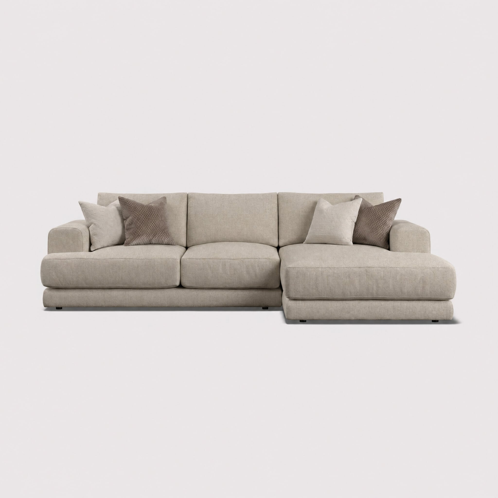 Lomax medium chaise sofa rhf in brown