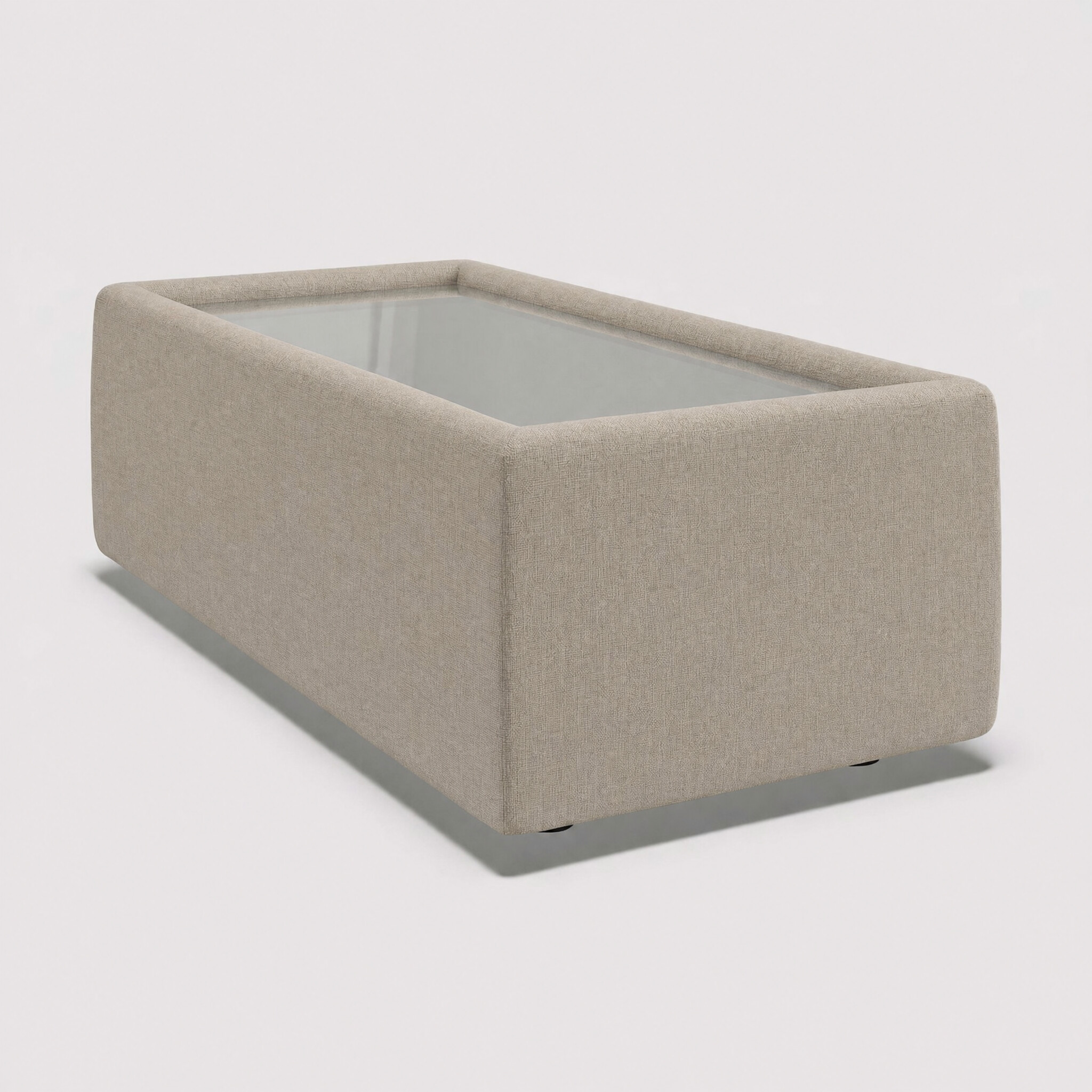 Lomax rectangular glass top table in brown