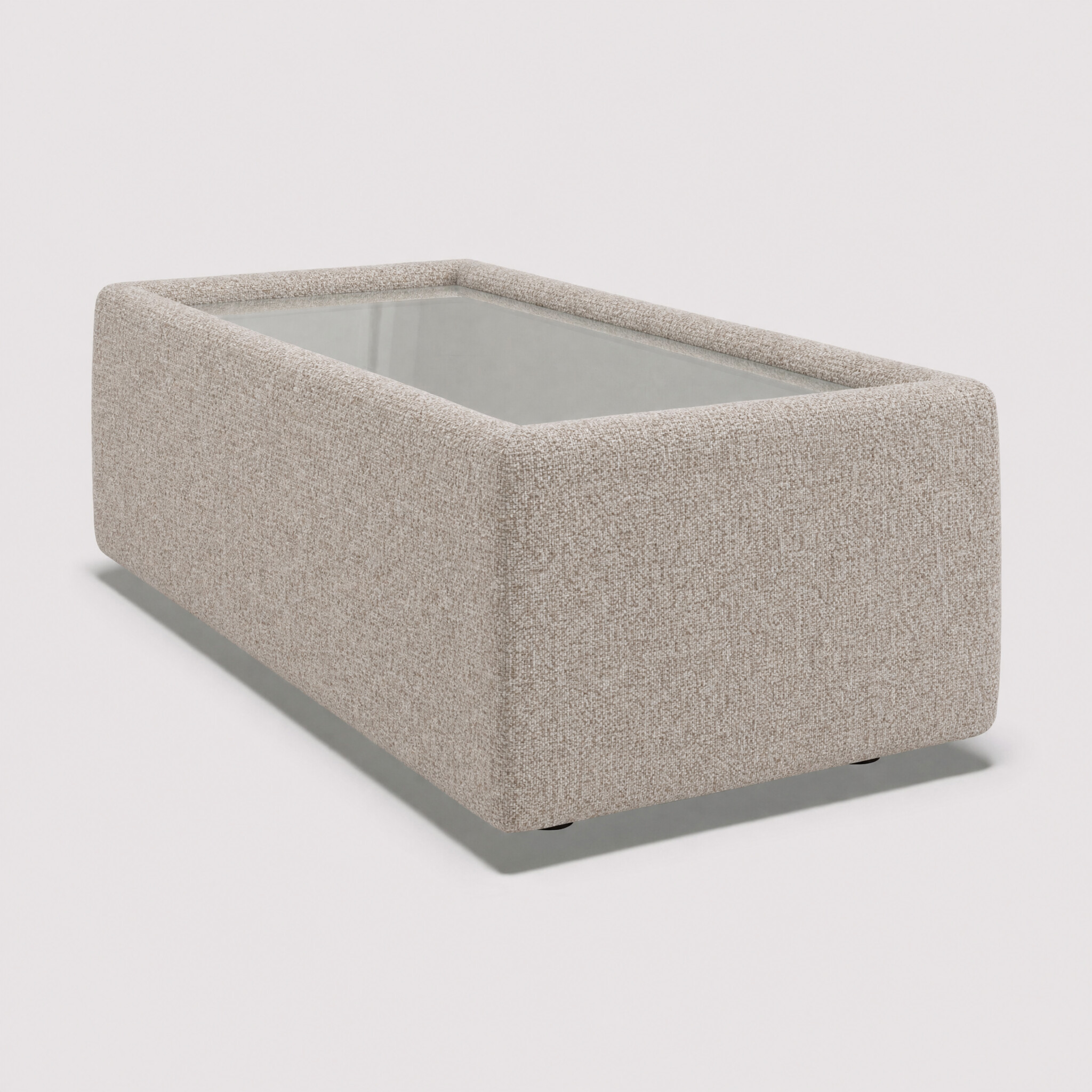 Lomax rectangular glass top table in grey